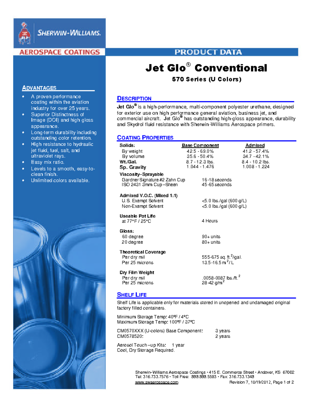 Jet Glo 570 PDS ADVANTAGES___________ A proven performance coating