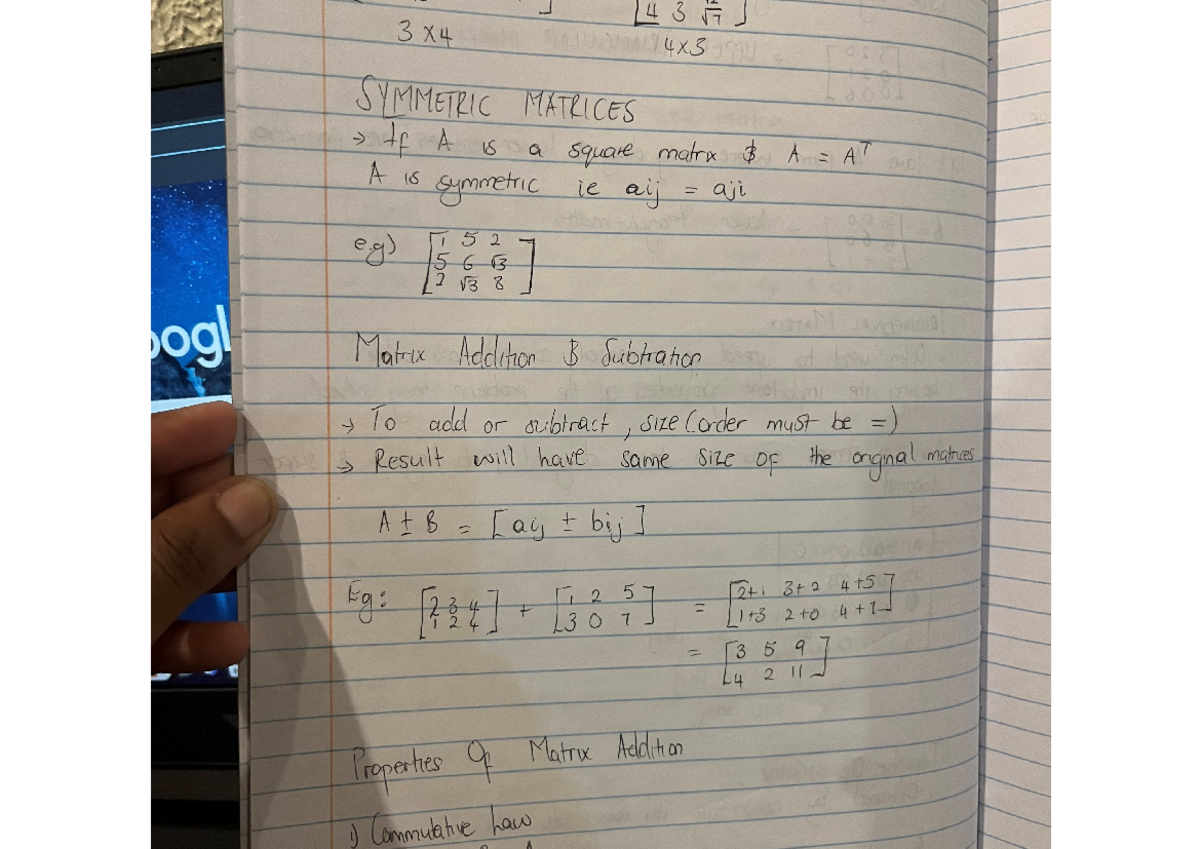 Symmetric matrices - 14357 3 X4 4x3 SYMMETRIC MATRICES If A is a square ...