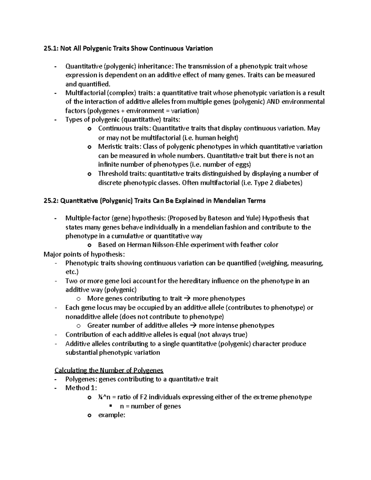 Chapter 25 - 25: Not All Polygenic Traits Show Continuous Variation ...