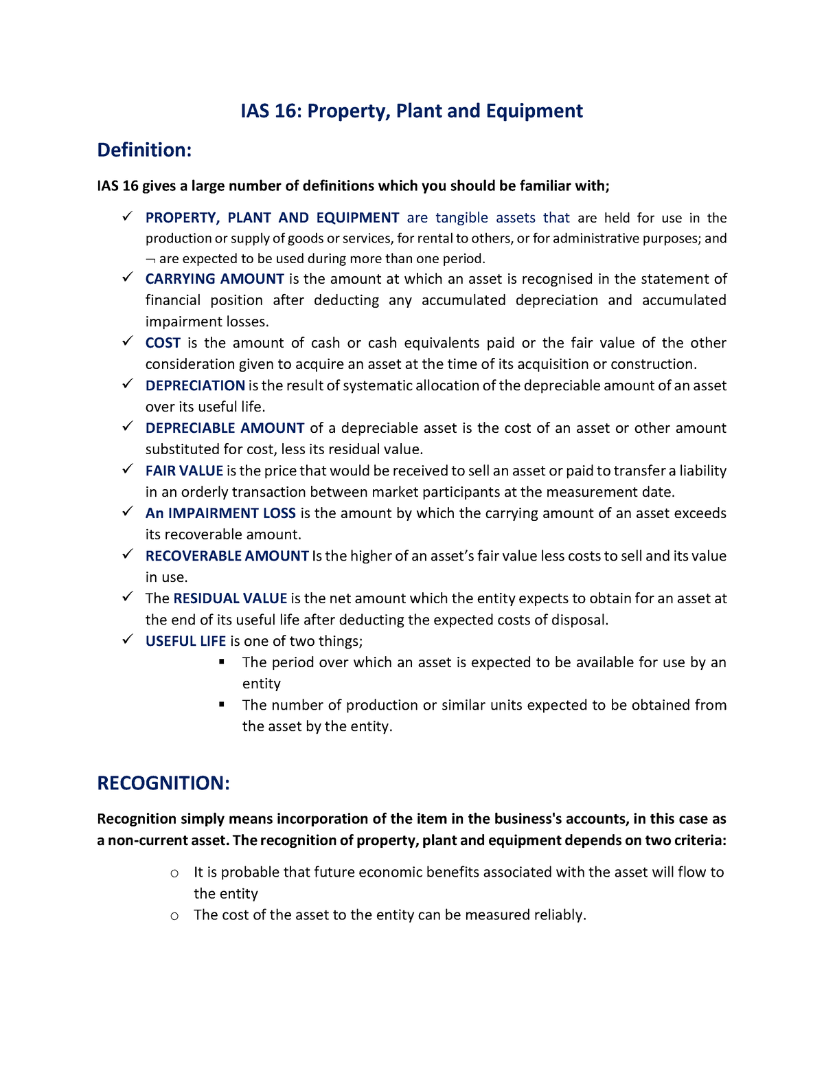 IAS 16 Property- Plant And Equipment - IAS 16: Property, Plant And ...