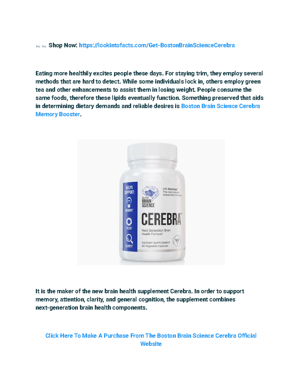 Boston Brain Science Cerebra Reviews - Safe Ingredients - ⇰⇰ Shop Now ...
