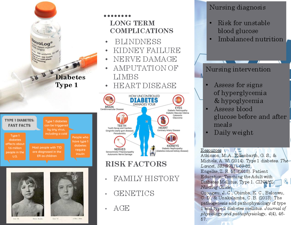 Diabetes type 1 ap2 brouchure - BLINDNESS KIDNEY FAILURE NERVE DAMAGE ...