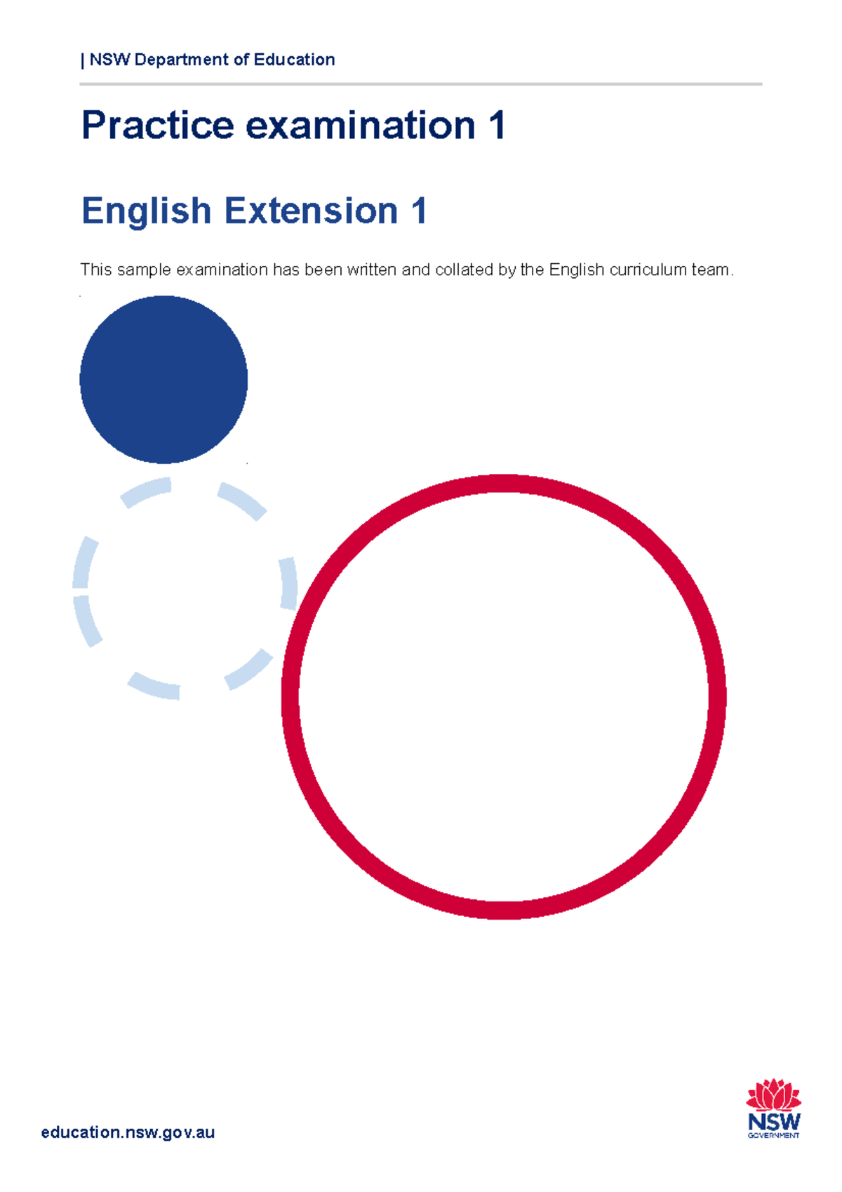 Englishextension1s6hscpracticepapersample1 NSW Department of Education Practice