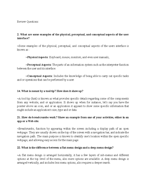 Review questions - Review Questions: What are some examples of the ...