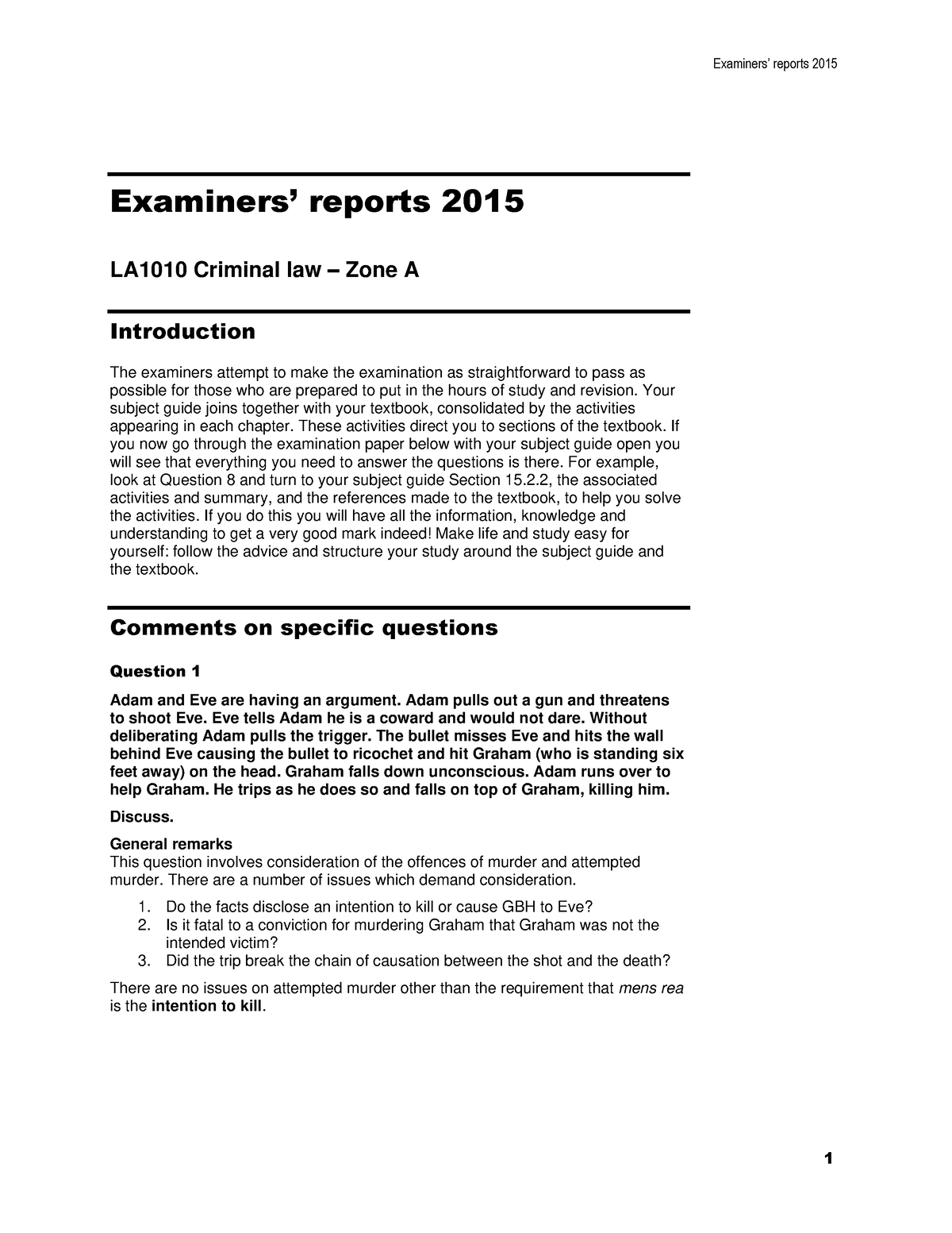 Criminal report 2015 A - Examiners’ reports 2015 Examiners’ reports ...