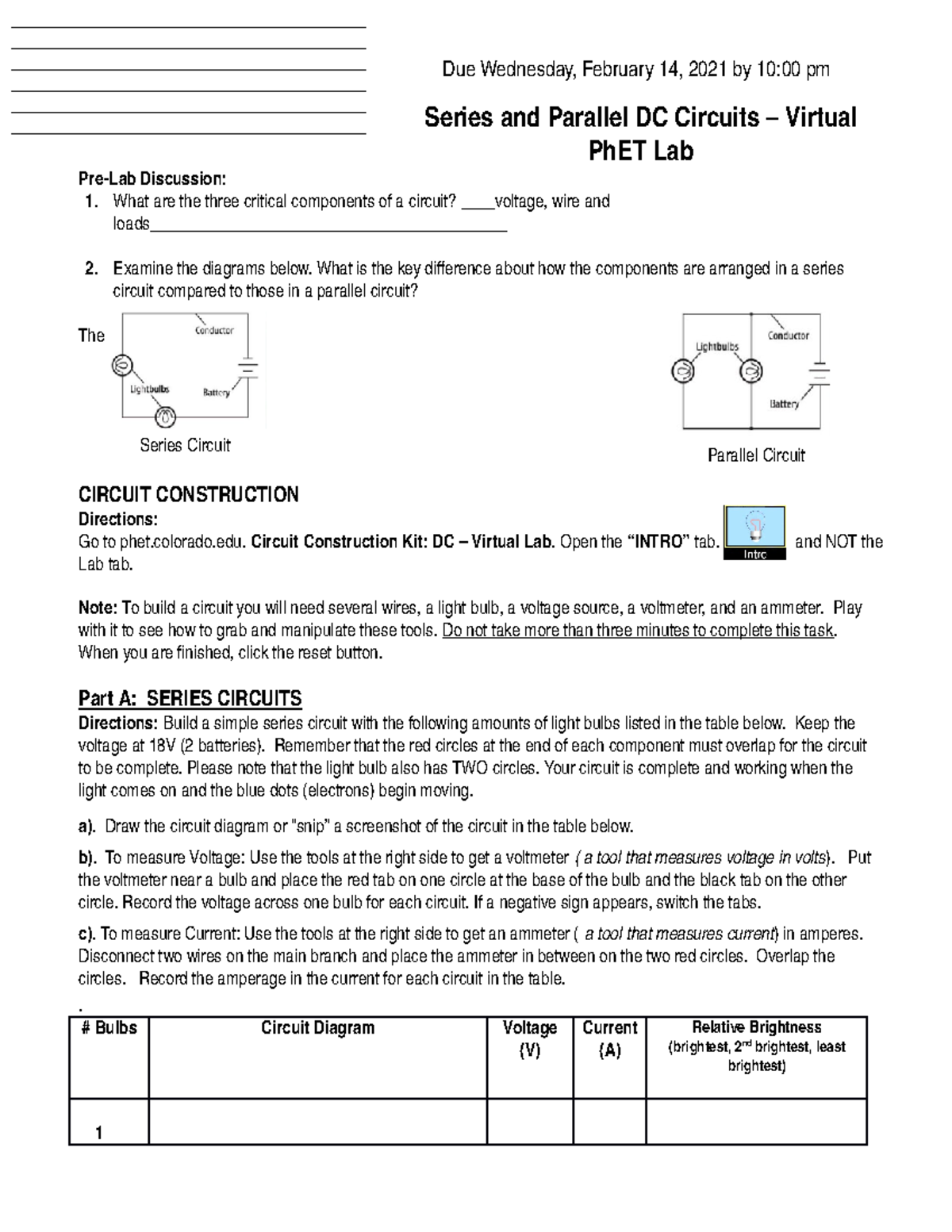 Series and Parallel Circuits p Het 2020-2021 - PE 236 - Studocu