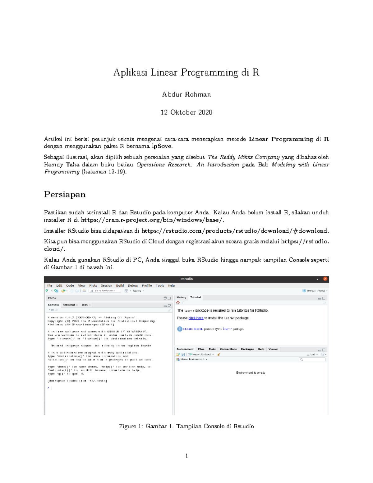 Linear programming R v2 - Aplikasi Linear Programming di R Abdur Rohman ...