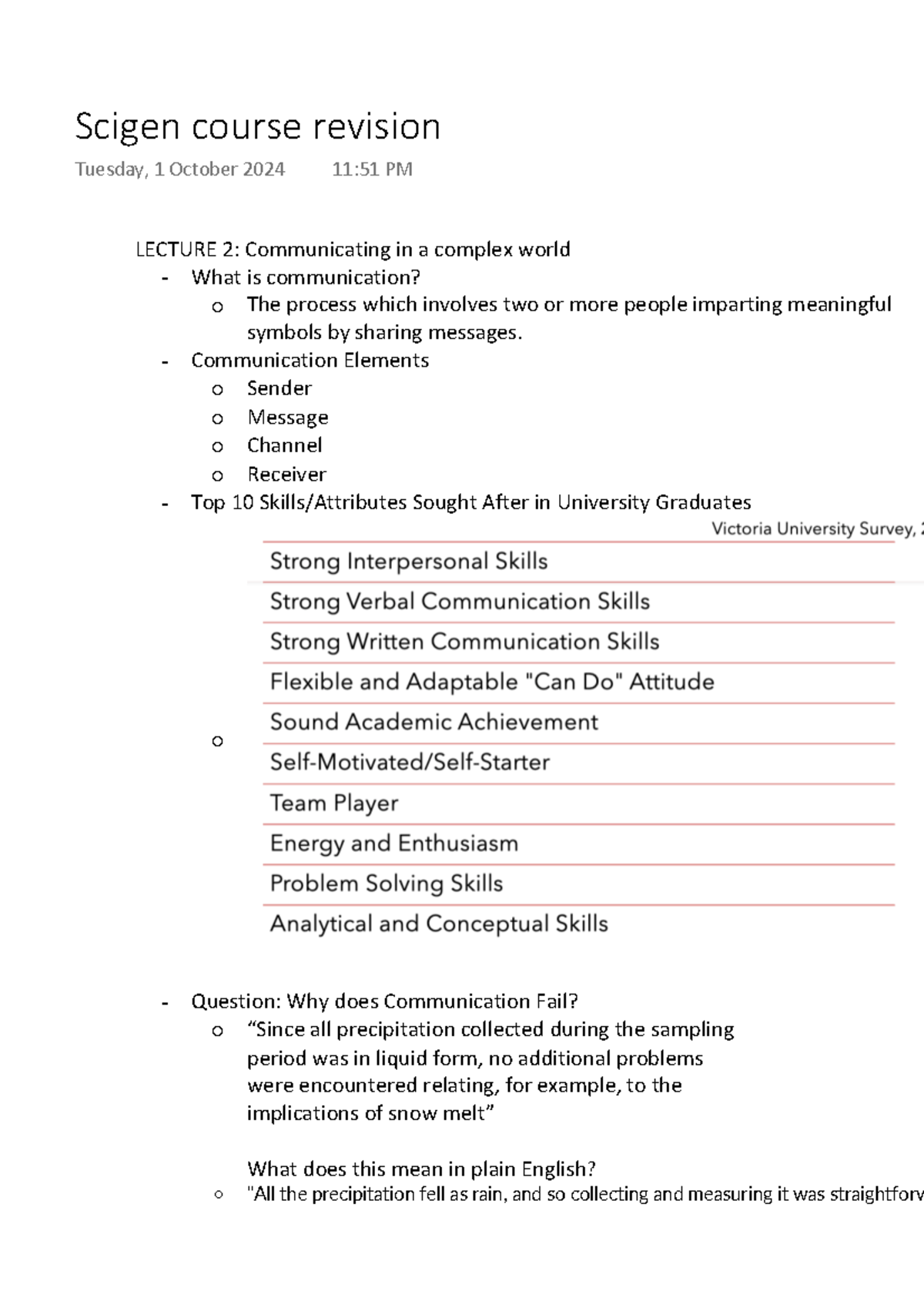 Scigen lecture 1 notes - LECTURE 2: Communicating in a complex world ...