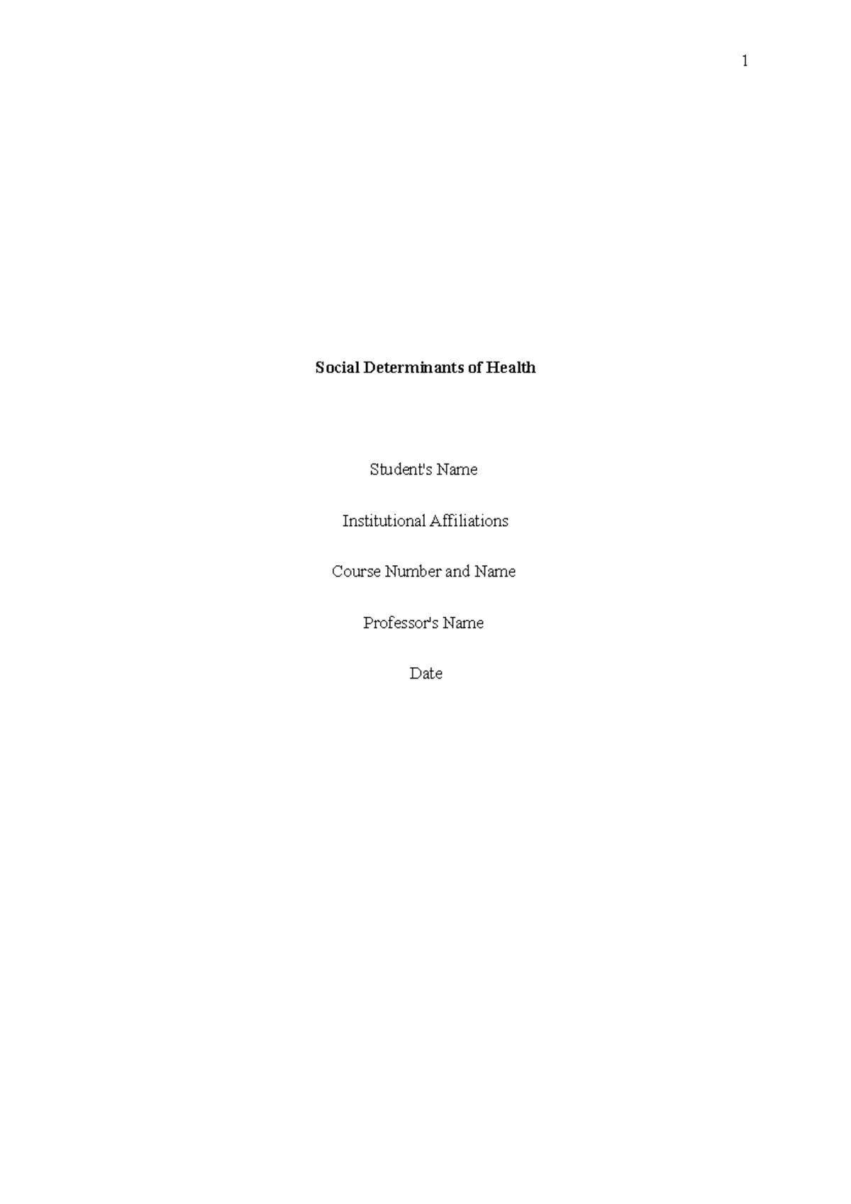 dissertation on social determinants of health