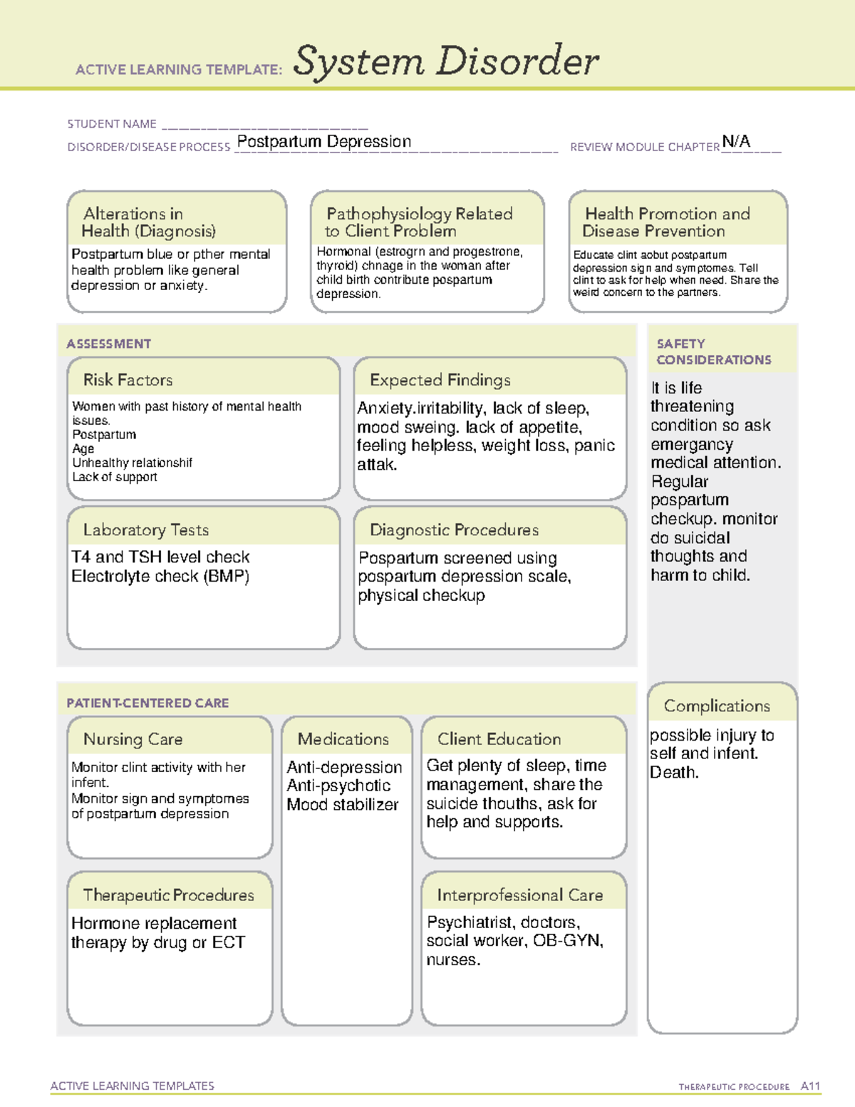 Ati Postpartum Template Active Learning Templates Nursing Skill - Vrogue