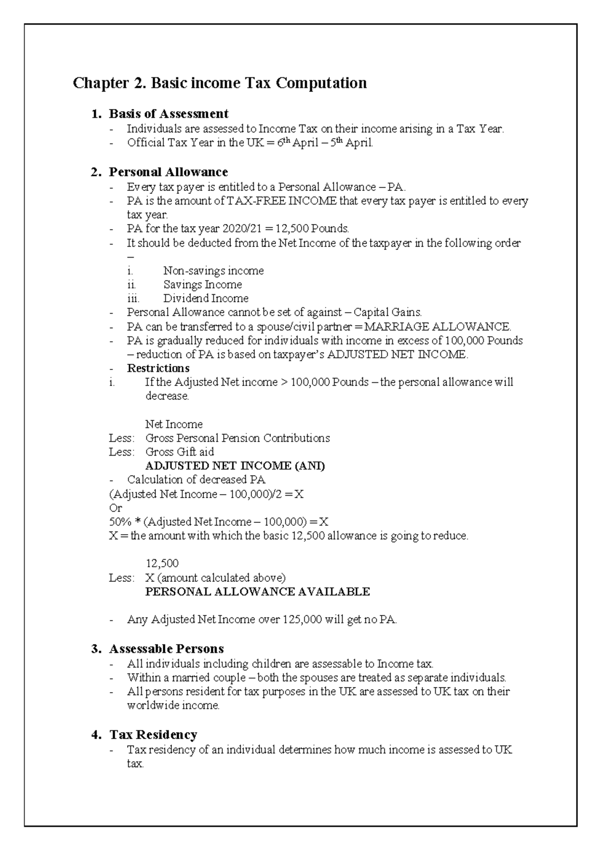 2. Basic Income Tax Computation Basic Income Tax Computation Basic ...