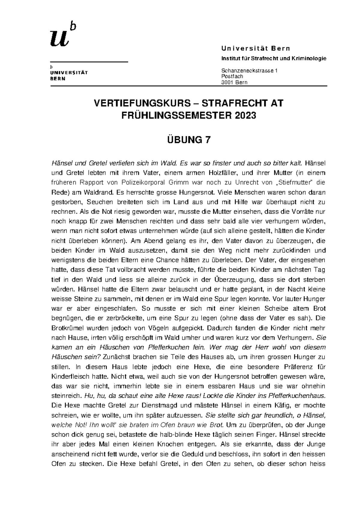 Anwälte Für Strafrecht In Der Nähe Übung 7 Strafrecht AT - U n i v e r s i t ä t B e r n Institut für