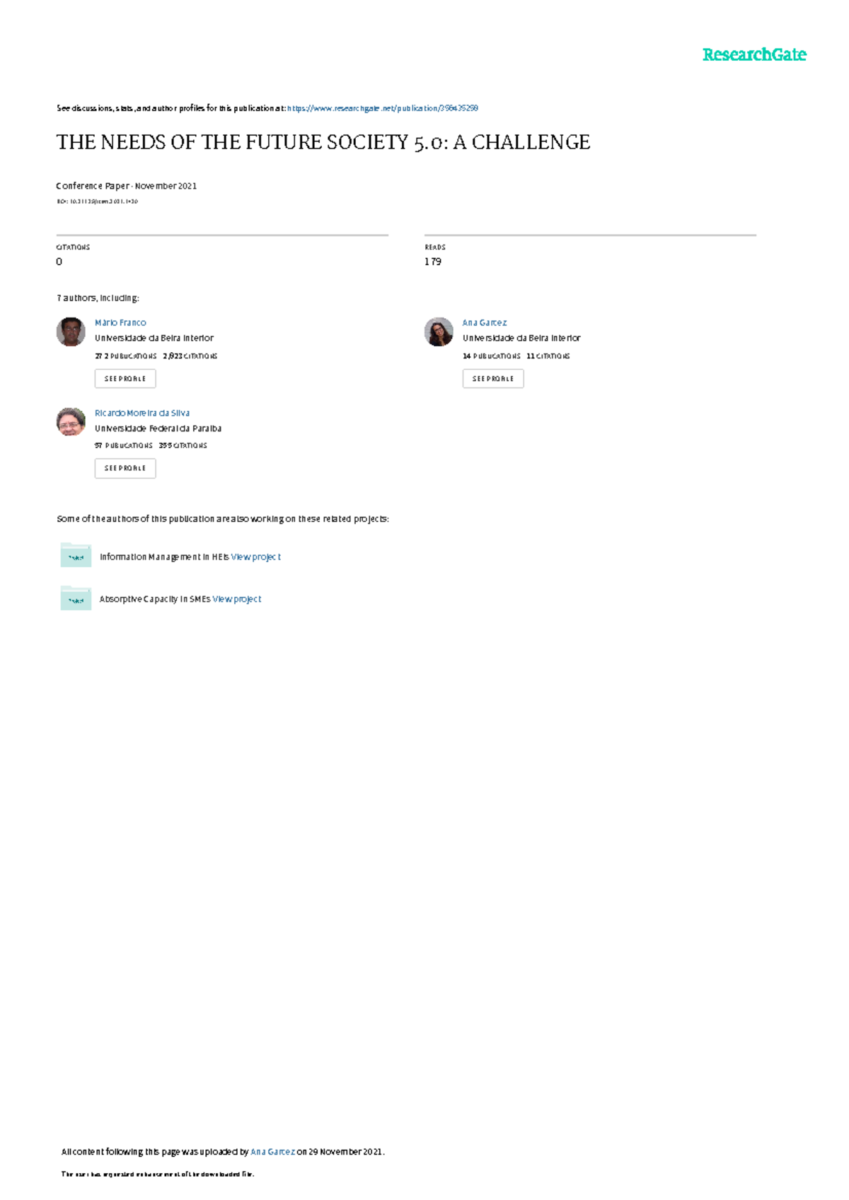 Theneedsofthefuturesociety 5.0 Achallenge - See discussions, stats, and ...