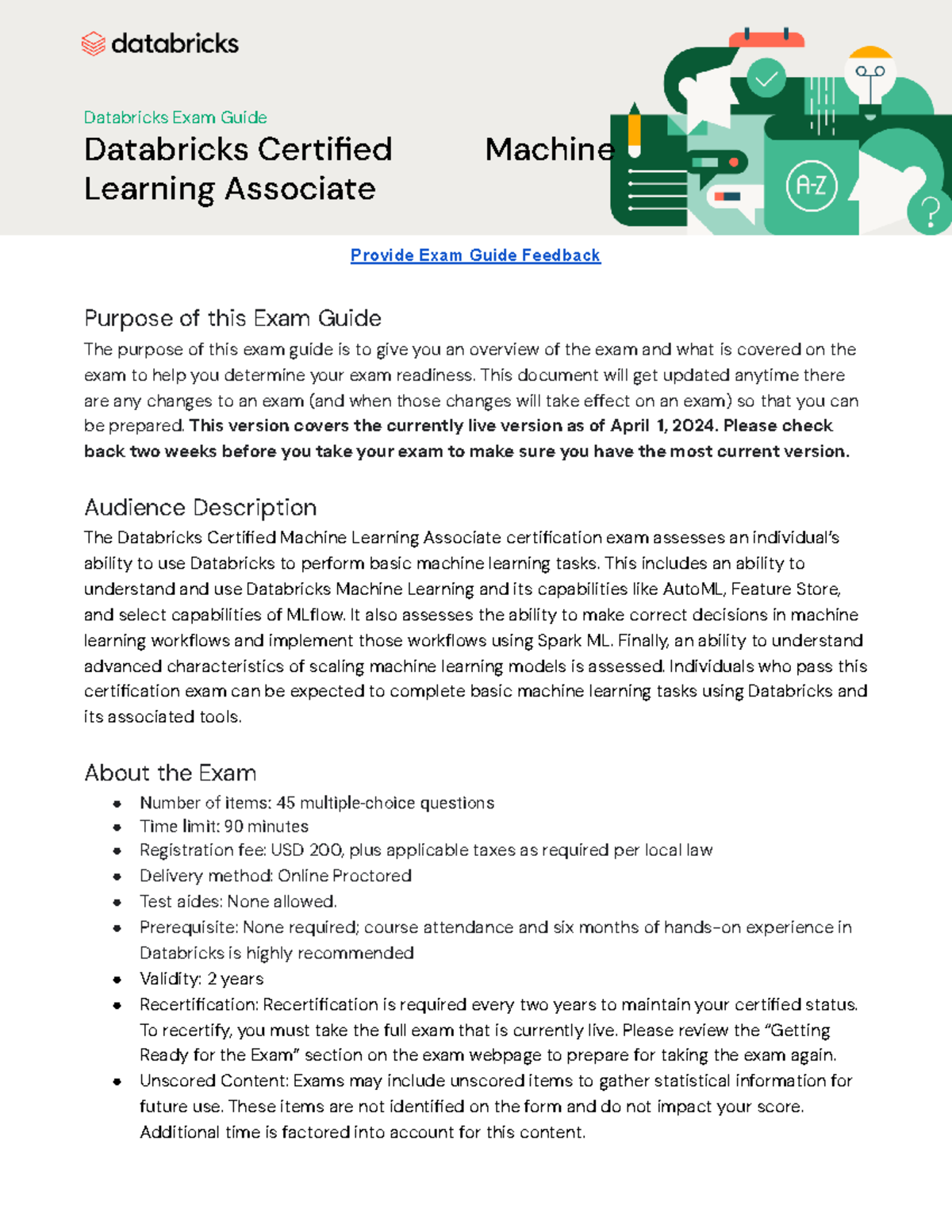 Databricks certified machine learning associate exam guide - Databricks ...