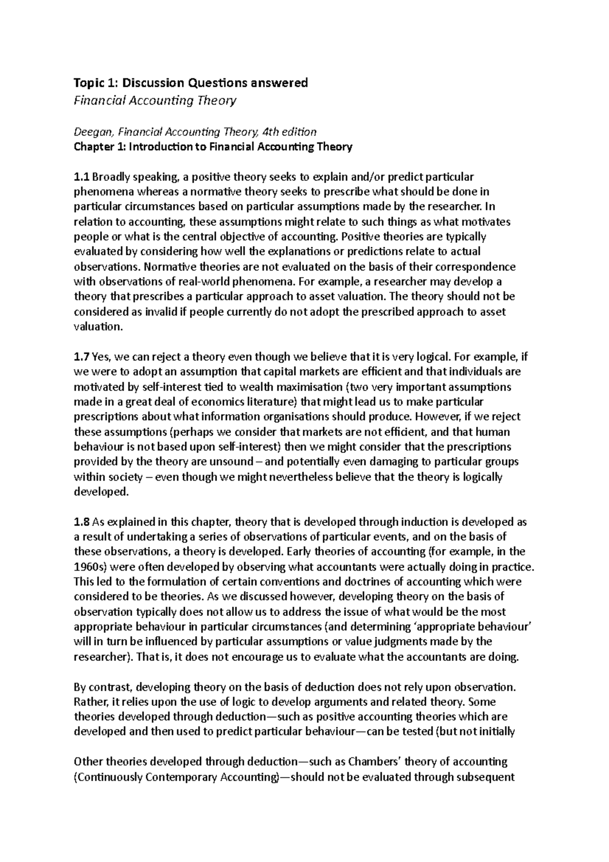 Chapter 1 - Discussion Questions (Answered) - Topic 1: Discussion ...
