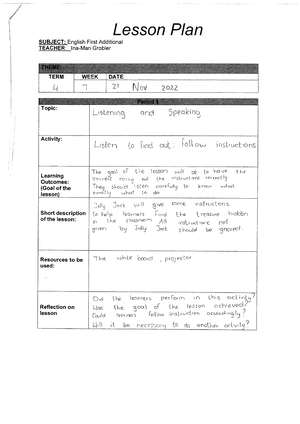 Gr 5 Term 4 2021 Psrip Efal Lesson Plan Web - Grade 5 FIRST ADDITIONAL ...