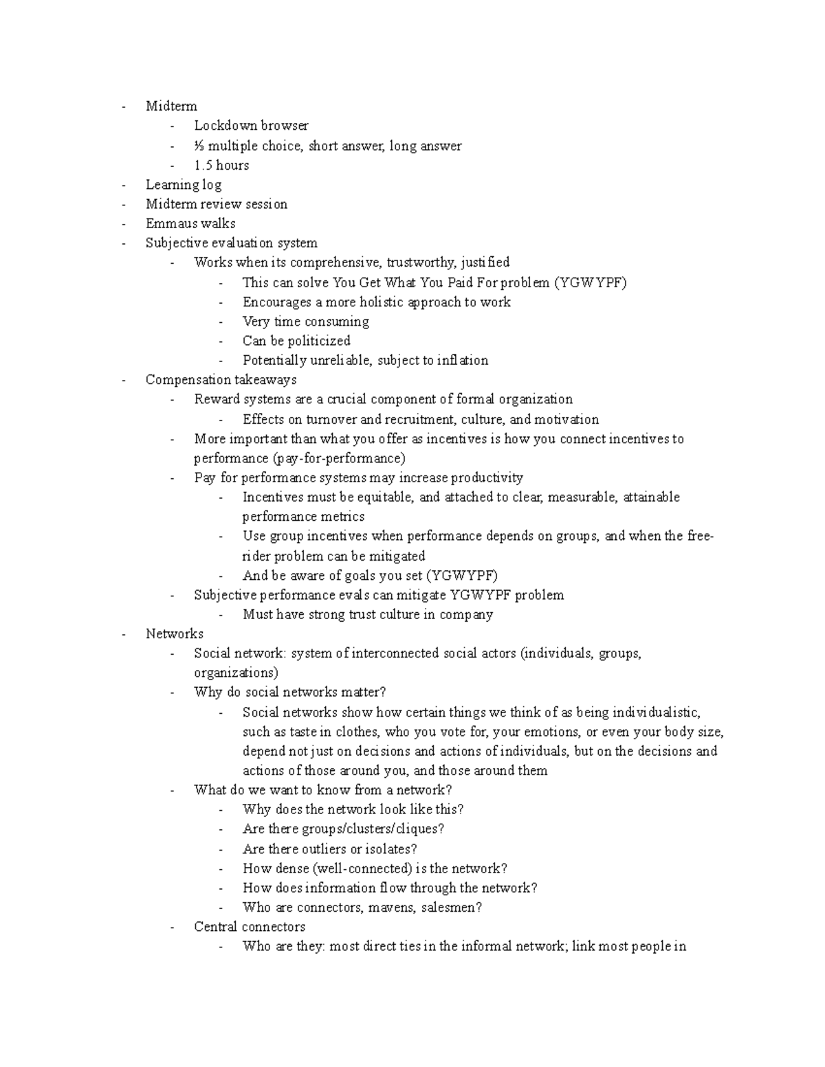 Org notes 9-30-21 - MGMT102101 - Studocu