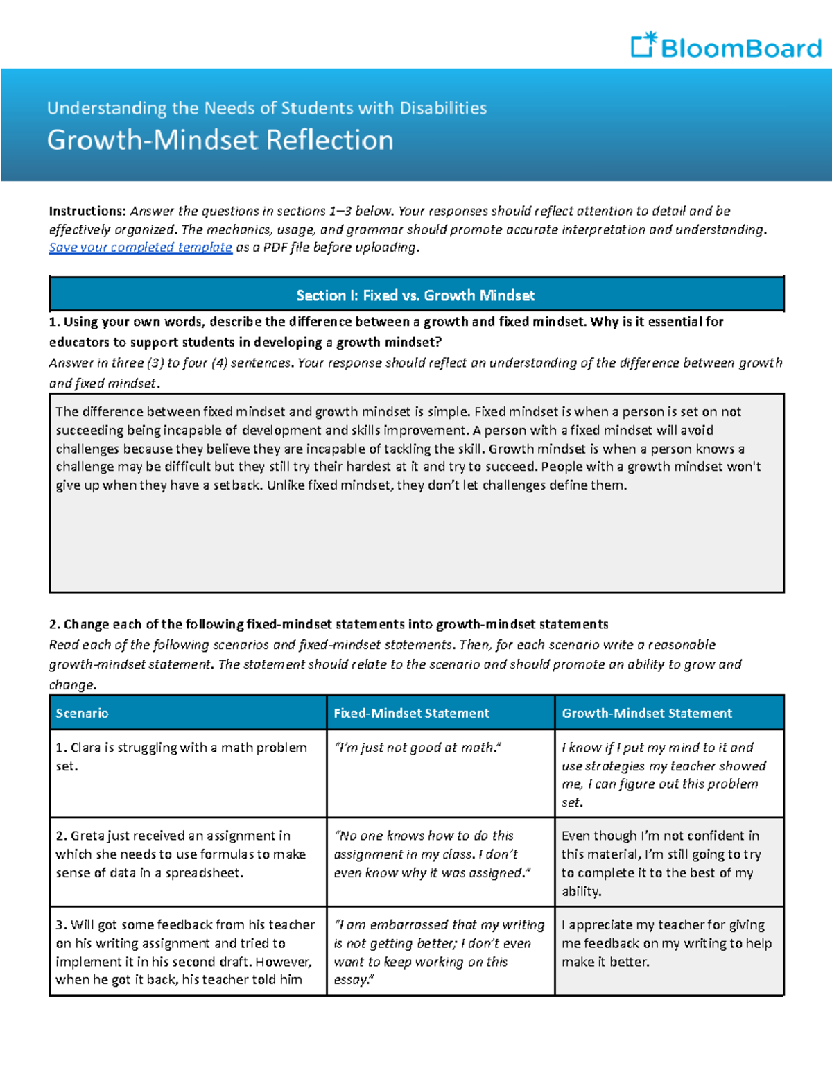 Module 3 Artifact 3 Growth Mindset Reflection 621 Instructions