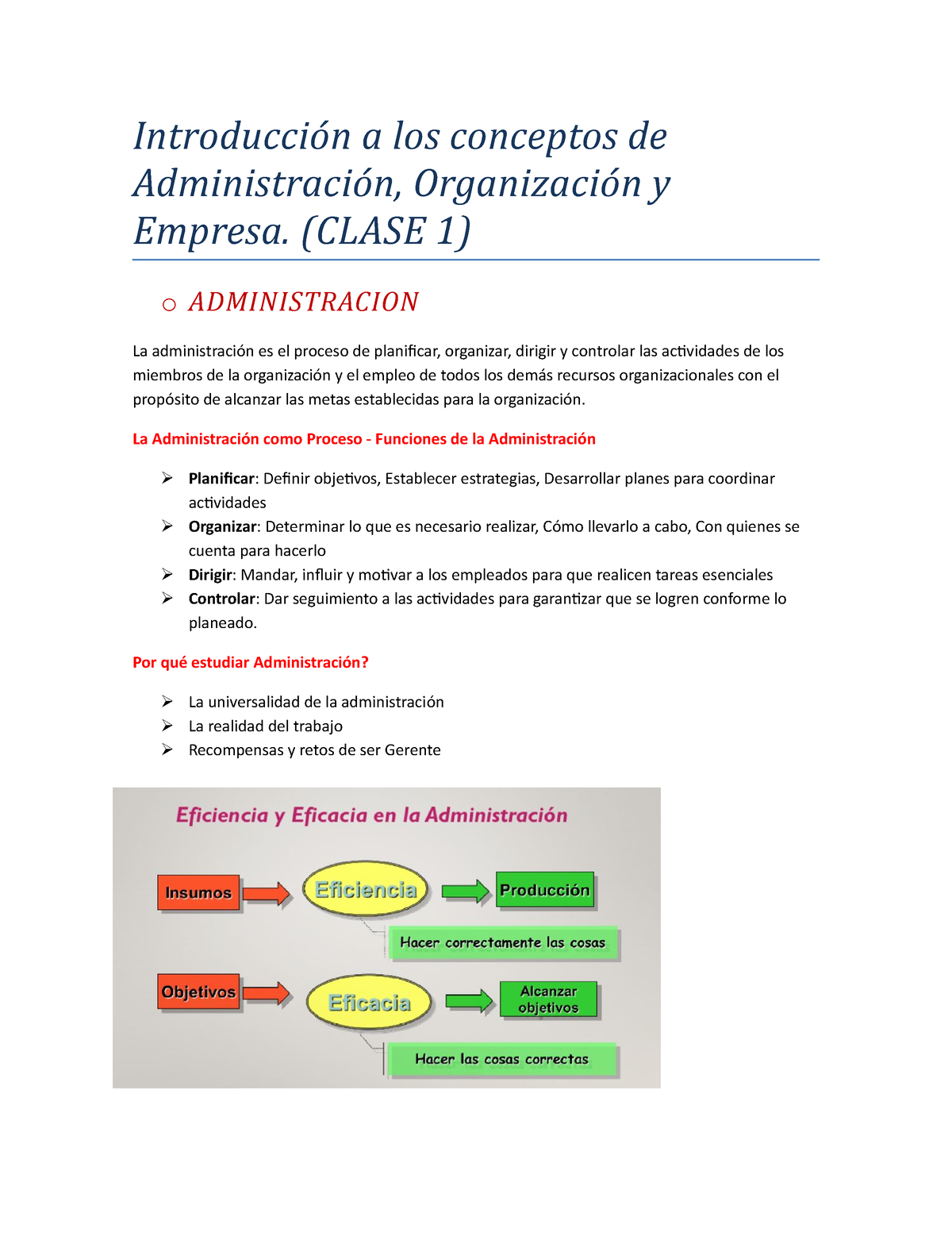 Resumen Parcial Administracion - Introducción A Los Conceptos De ...