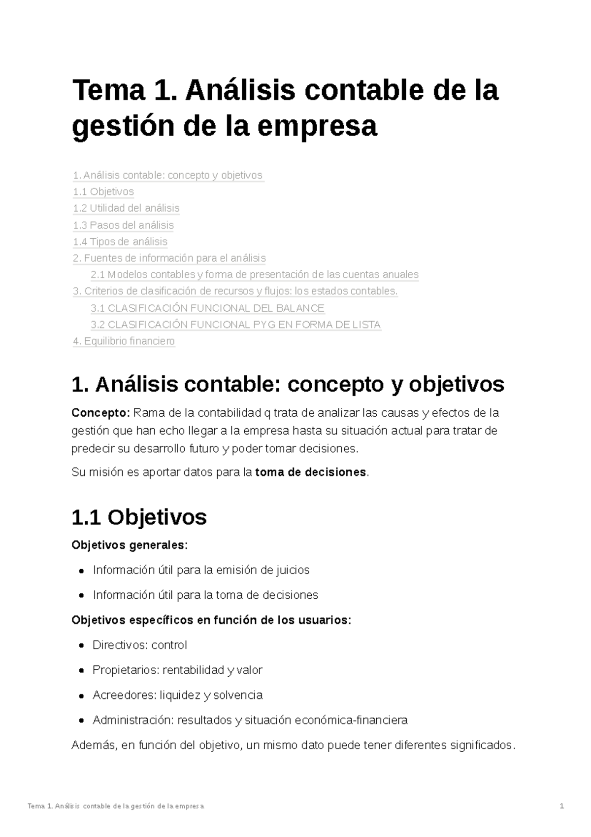 Tema 1 - Resumen Análisis de estados financieros - Tema 1. Análisis ...