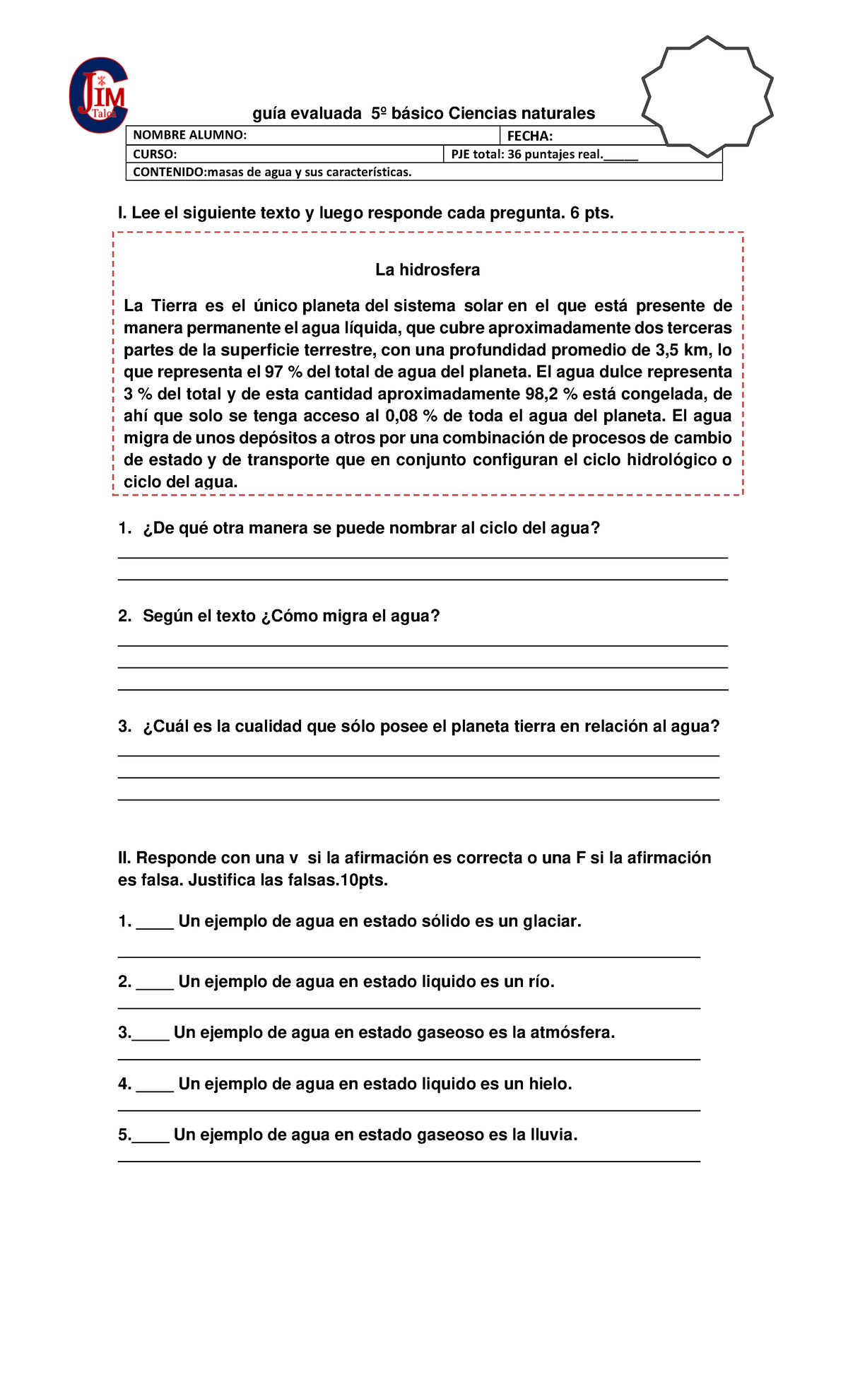 Guia Ciencias 5 Basico 2020 Marzo - Guía Evaluada 5º Básico Ciencias ...