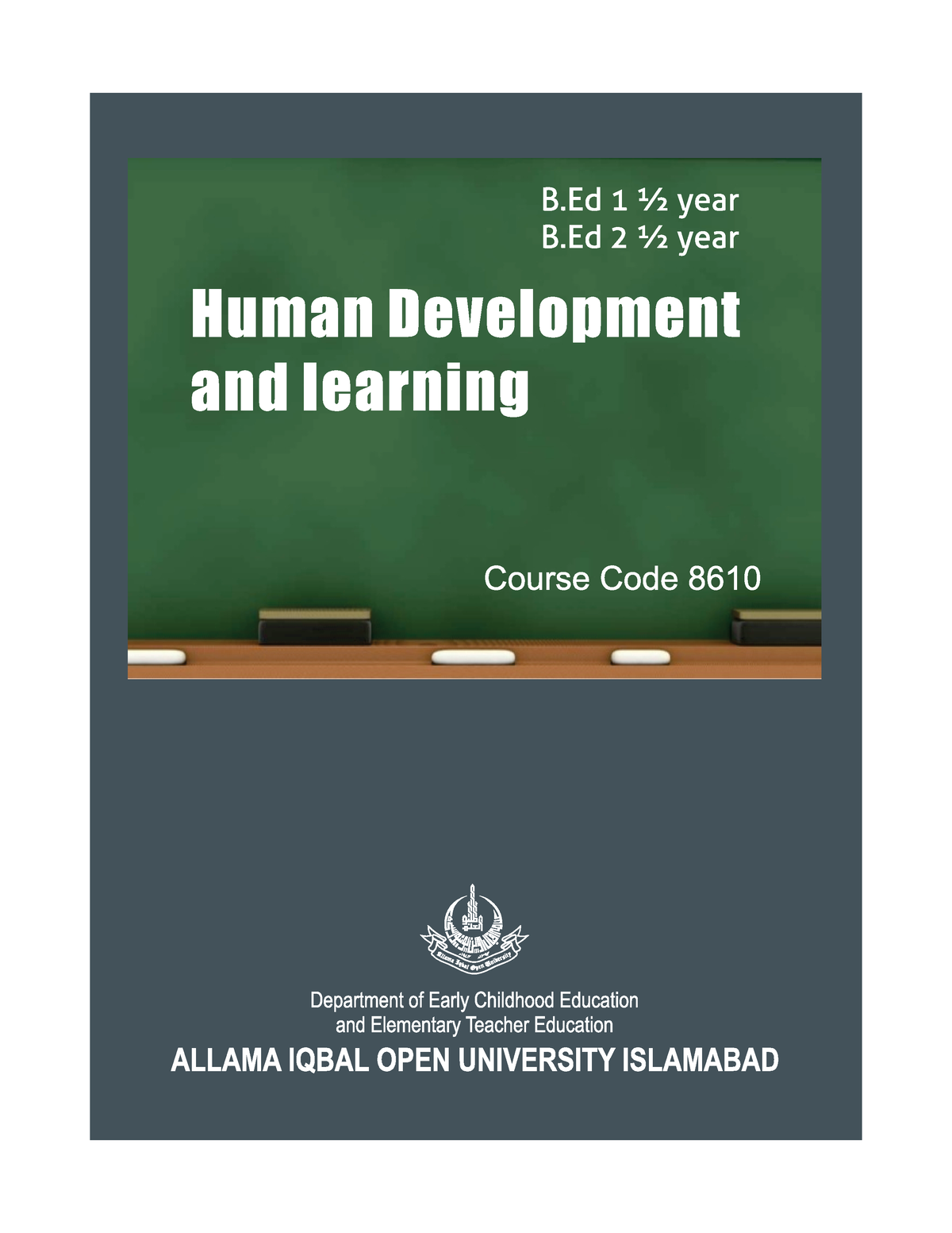 8610 Book B.ed AIOU - B (1 / 2 YEAR) HUMAN DEVELOPMENT AND LEARNING ...