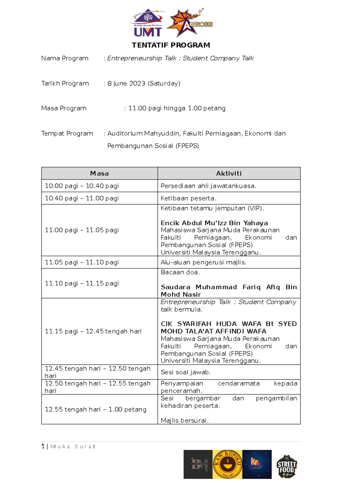 Tetatif Talk 2.0 - Reference - TENTATIF PROGRAM Nama Program ...
