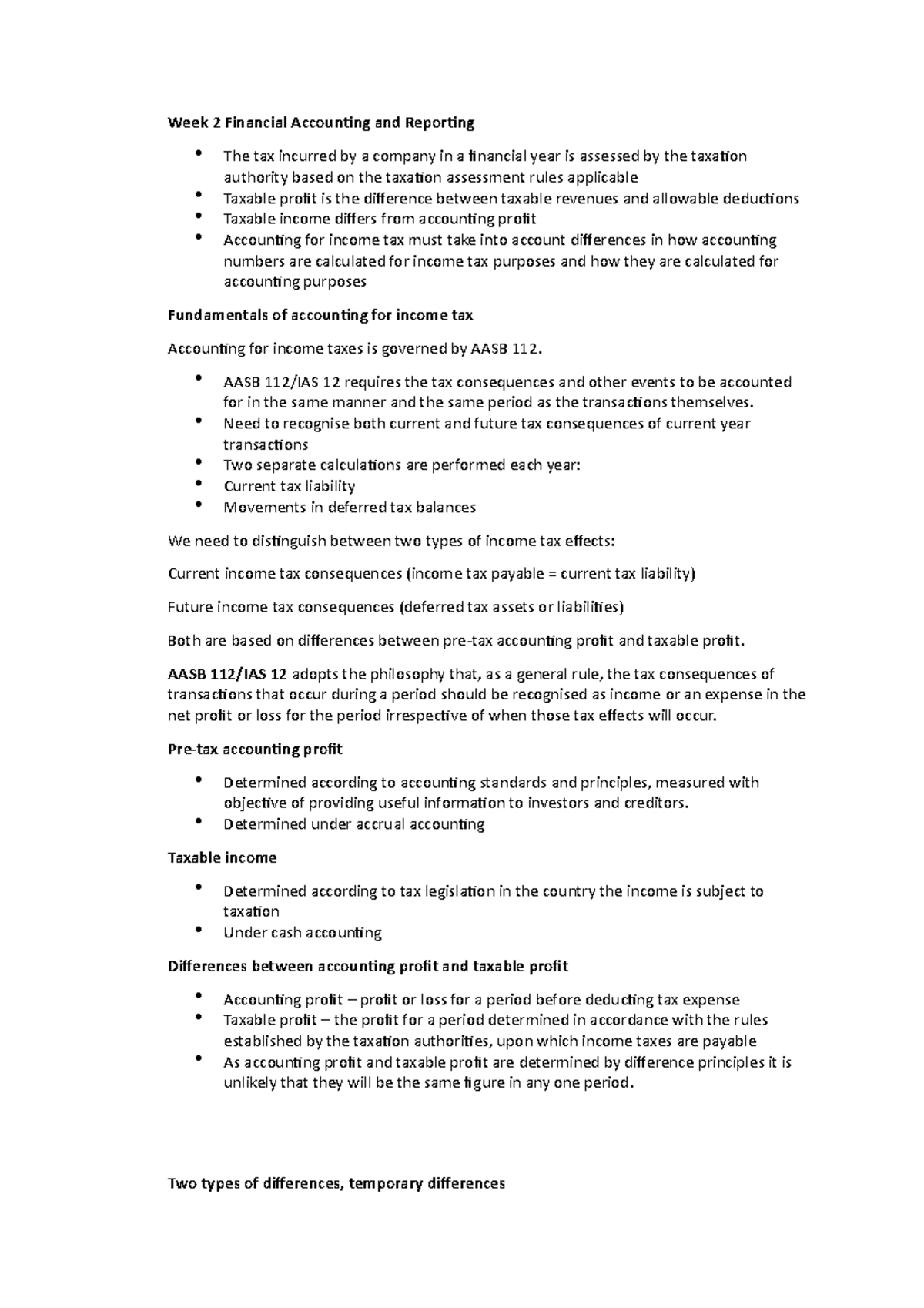 Week 2 Lecture notes - Week 2 Financial Accounting and Reporting The ...