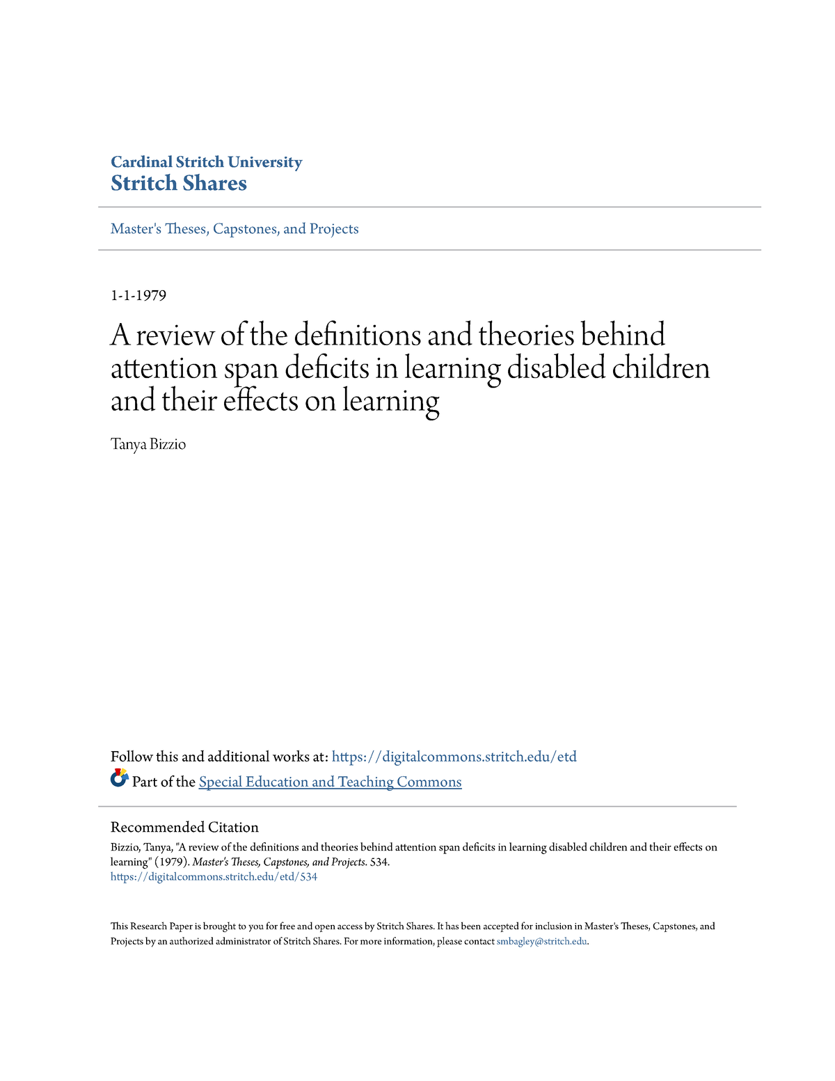 A review of the definitions and theories behind attention span deficits ...