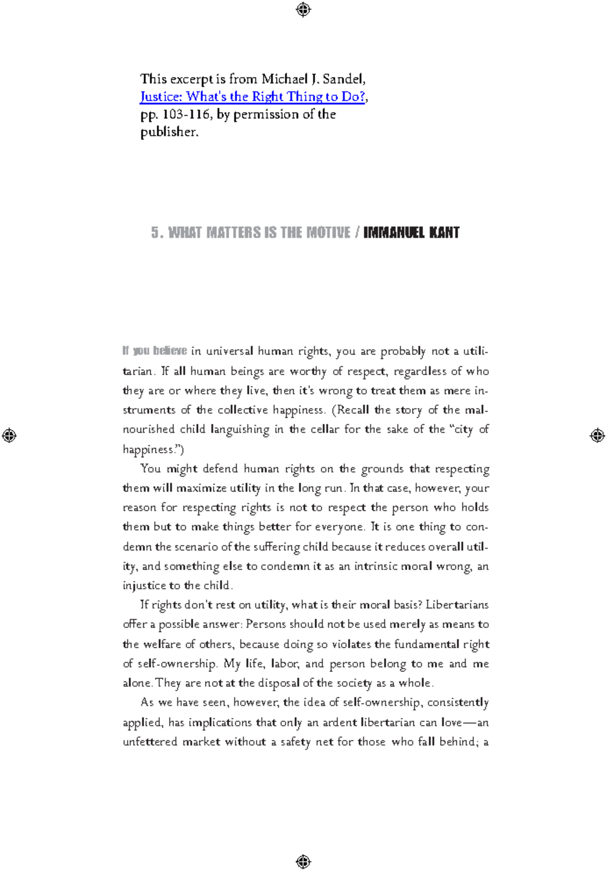 Chapter 5 - Immanuel Kant 103-116 - 5. WHAT MATTERS IS THE MOTIVE ...