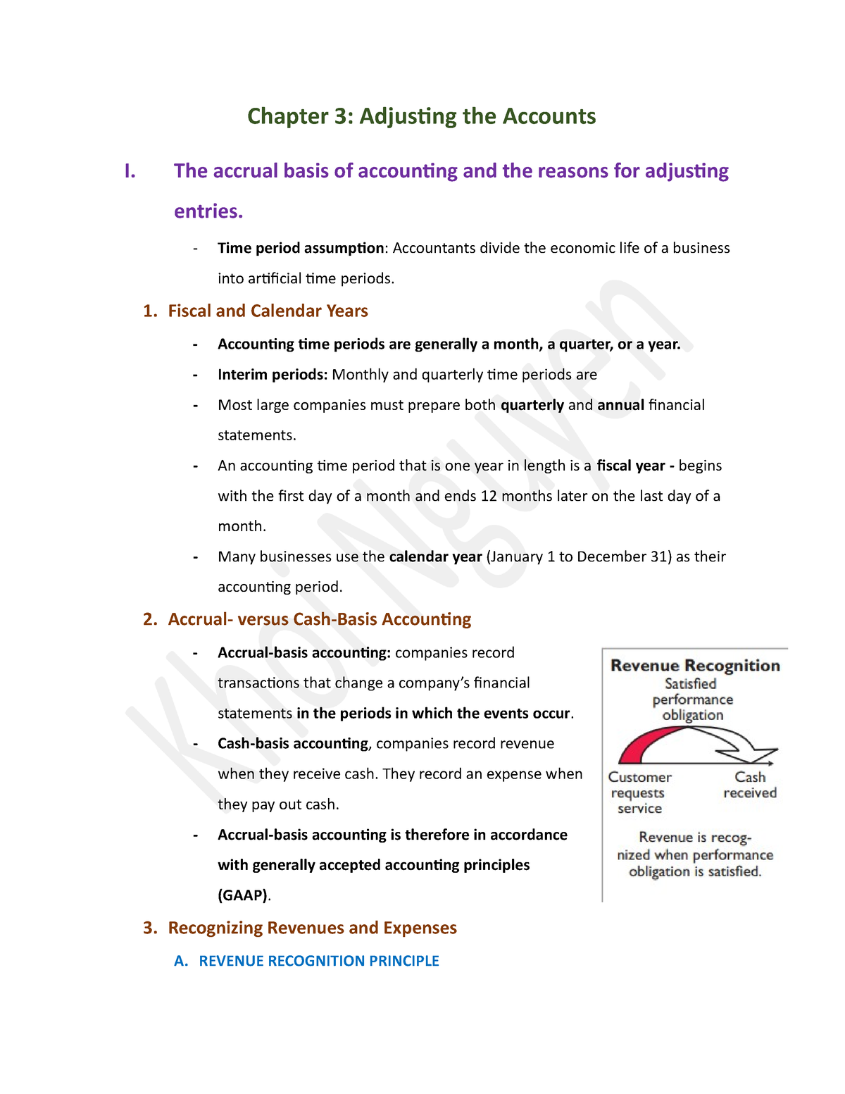 Chapter 3 - Chapter 3: Adjusting The Accounts I. The Accrual Basis Of ...