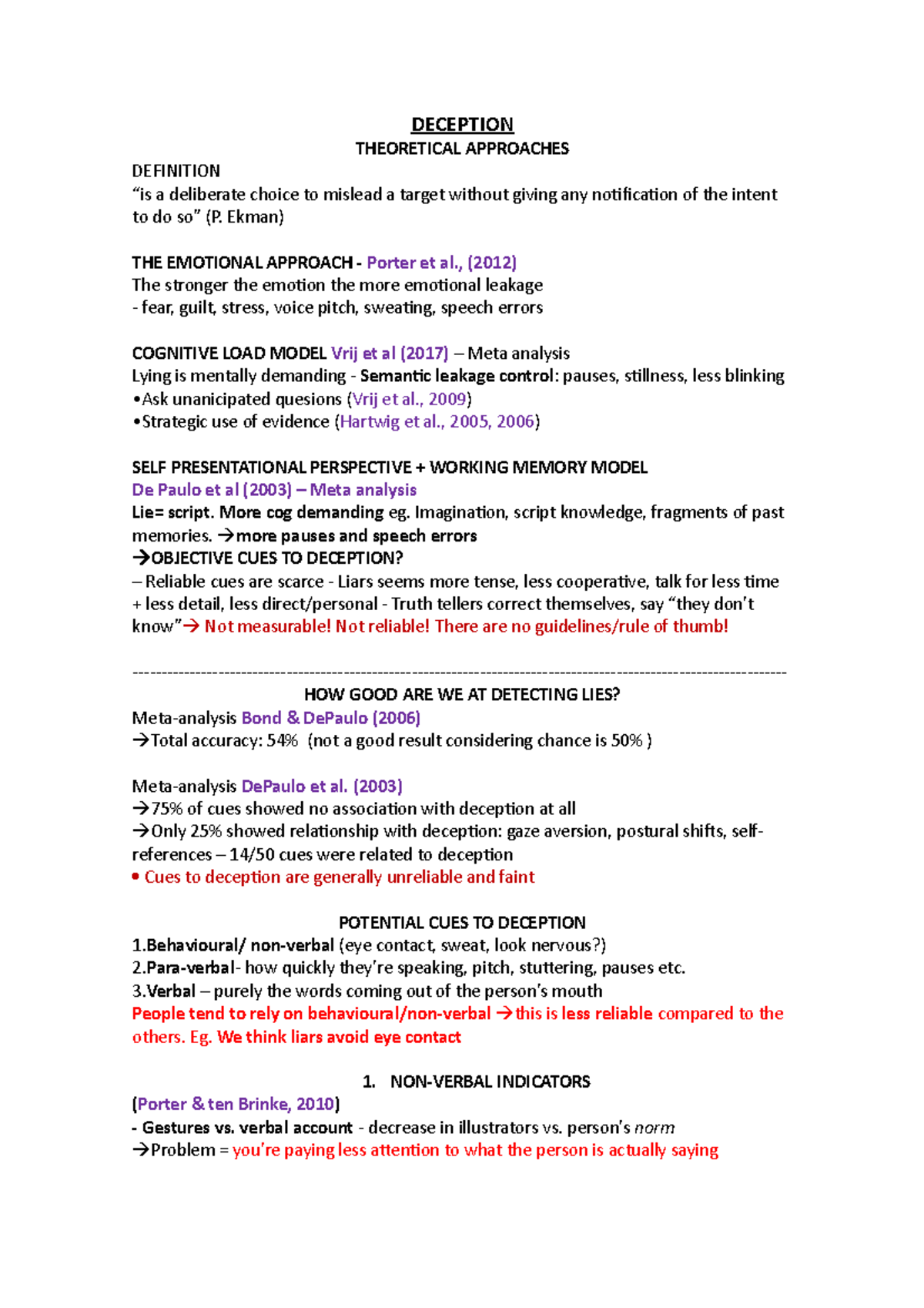 Deception summary DECEPTION THEORETICAL APPROACHES DEFINITION “is a