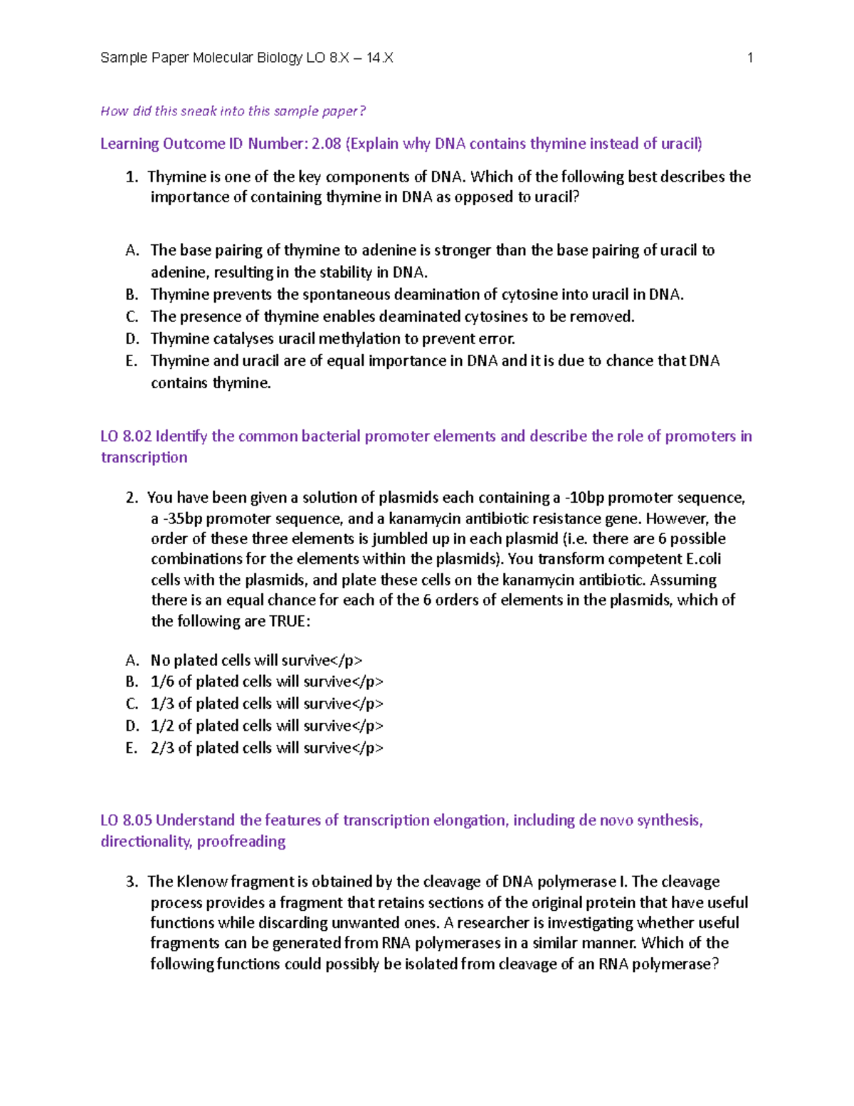 molecular biology phd interview questions