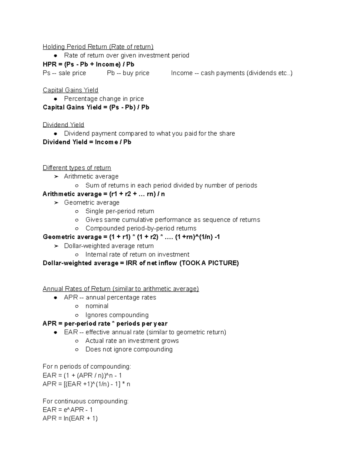 Chapter 5 - Risk, Return, and the Historical Record - Holding Period ...