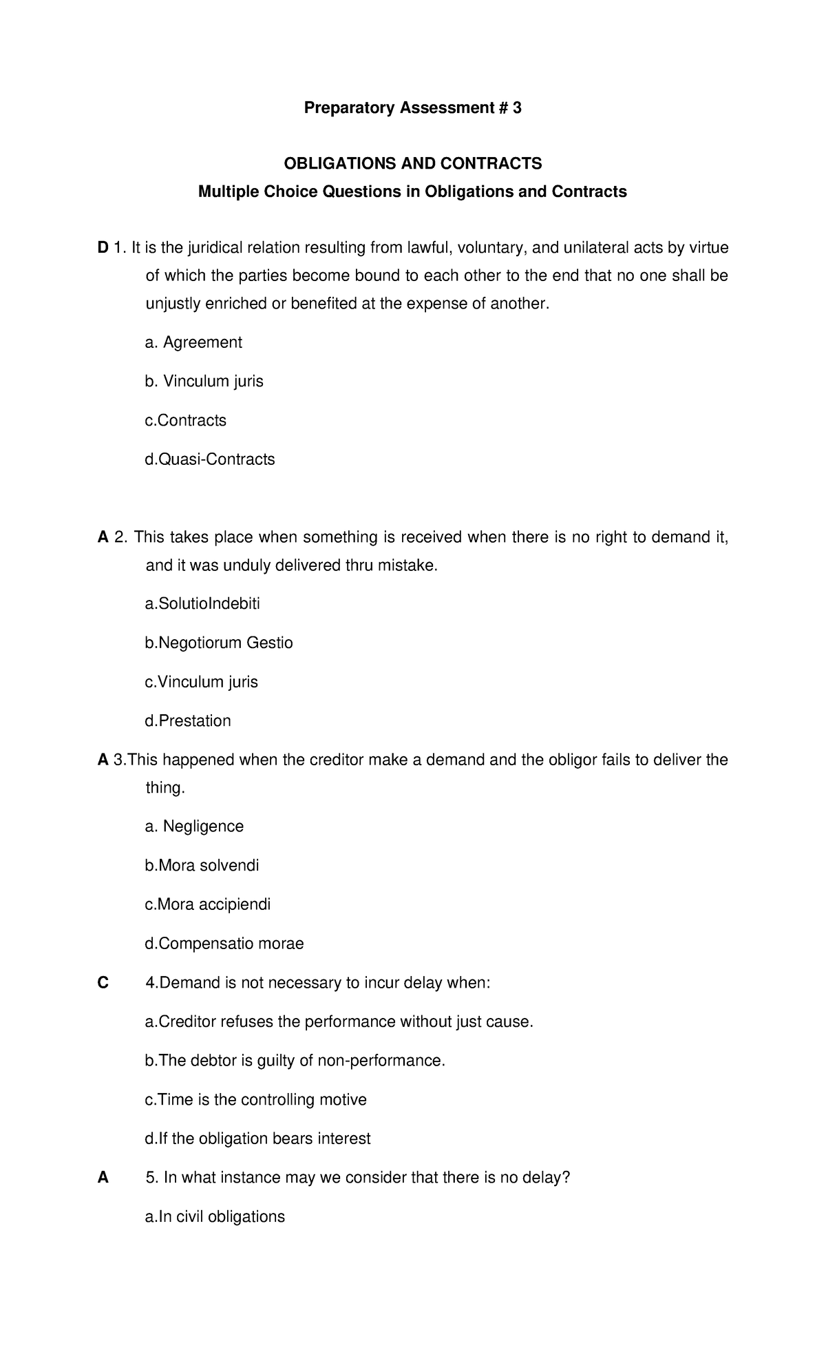 Oblicon - Preparatory Assessment 3 - Preparatory Assessment # 3 ...