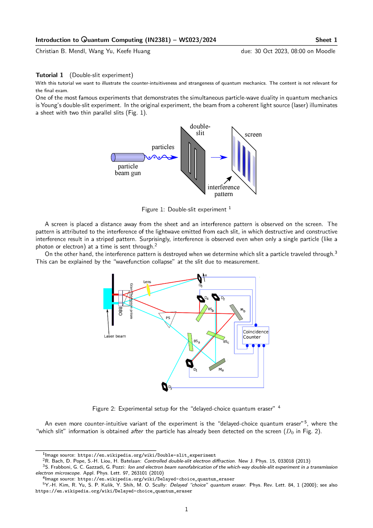 Sheet 01 - Winter Semester - Introduction To Uantum Computing (IN2381 ...