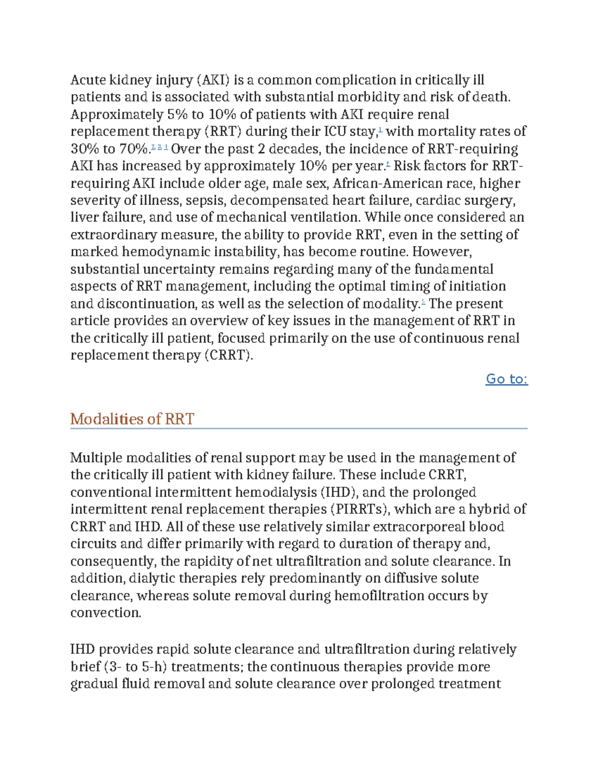 Acute kidney injury sellf - Acute kidney injury (AKI) is a common ...