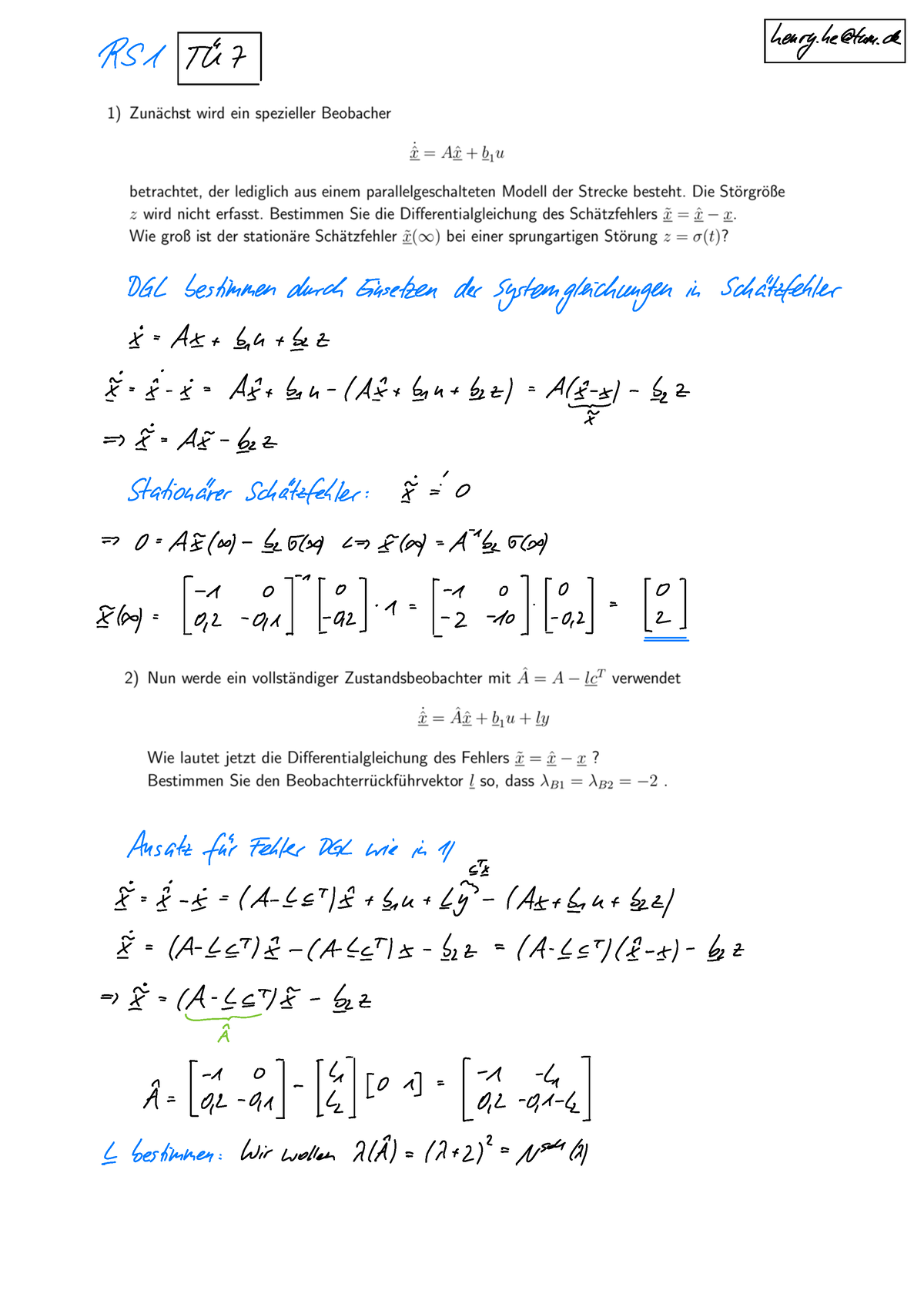 07Loesung - Tutorial Solutions - ####### RS 1¥ IhenTg@taT DGL Bestimmen ...