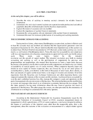 Chapter 4 Auditing and Assurance Principles Note Chapter - SU - Studocu