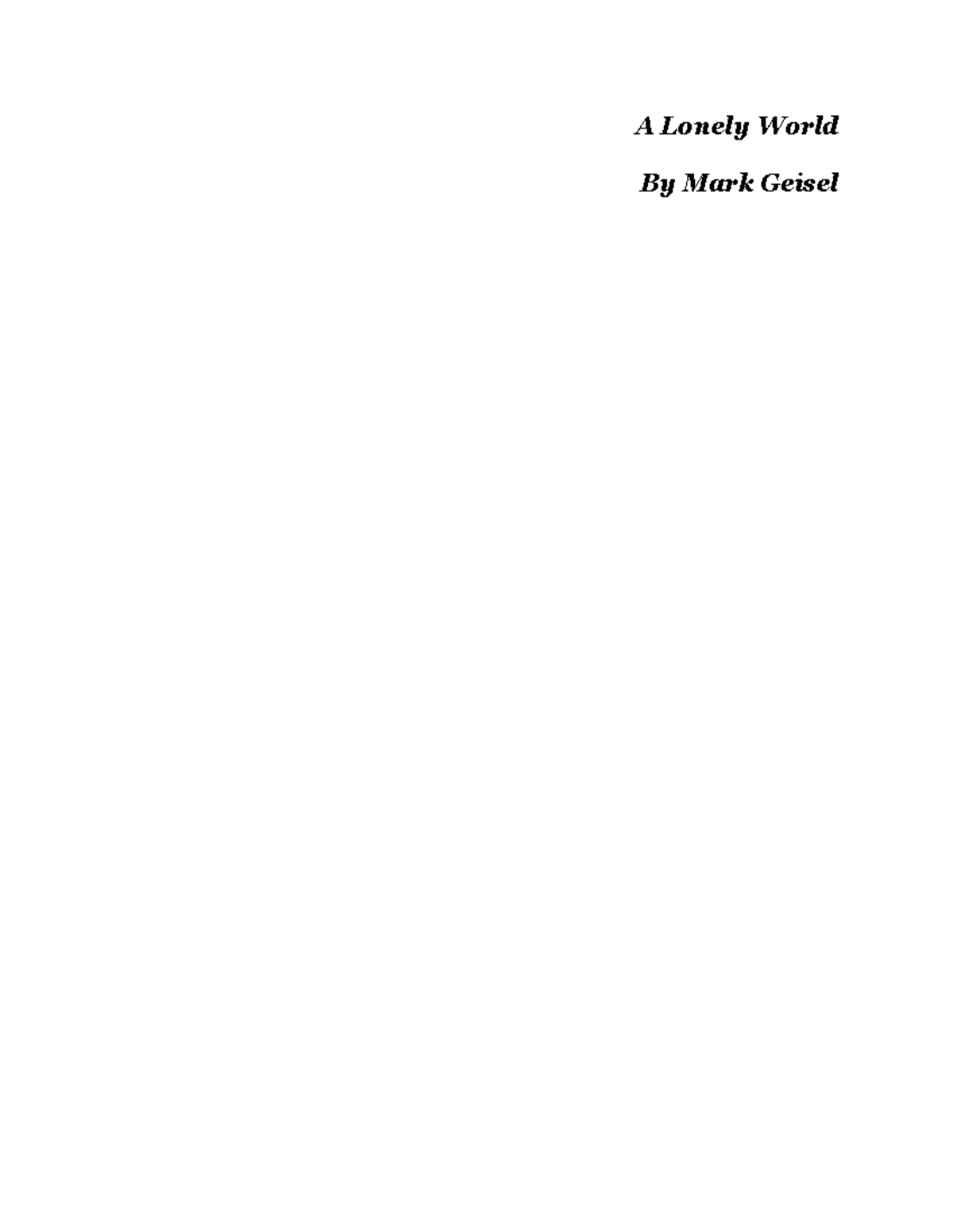 a-lonely-world-boek-pdf-in-engels-a-lonely-world-by-mark-geisel