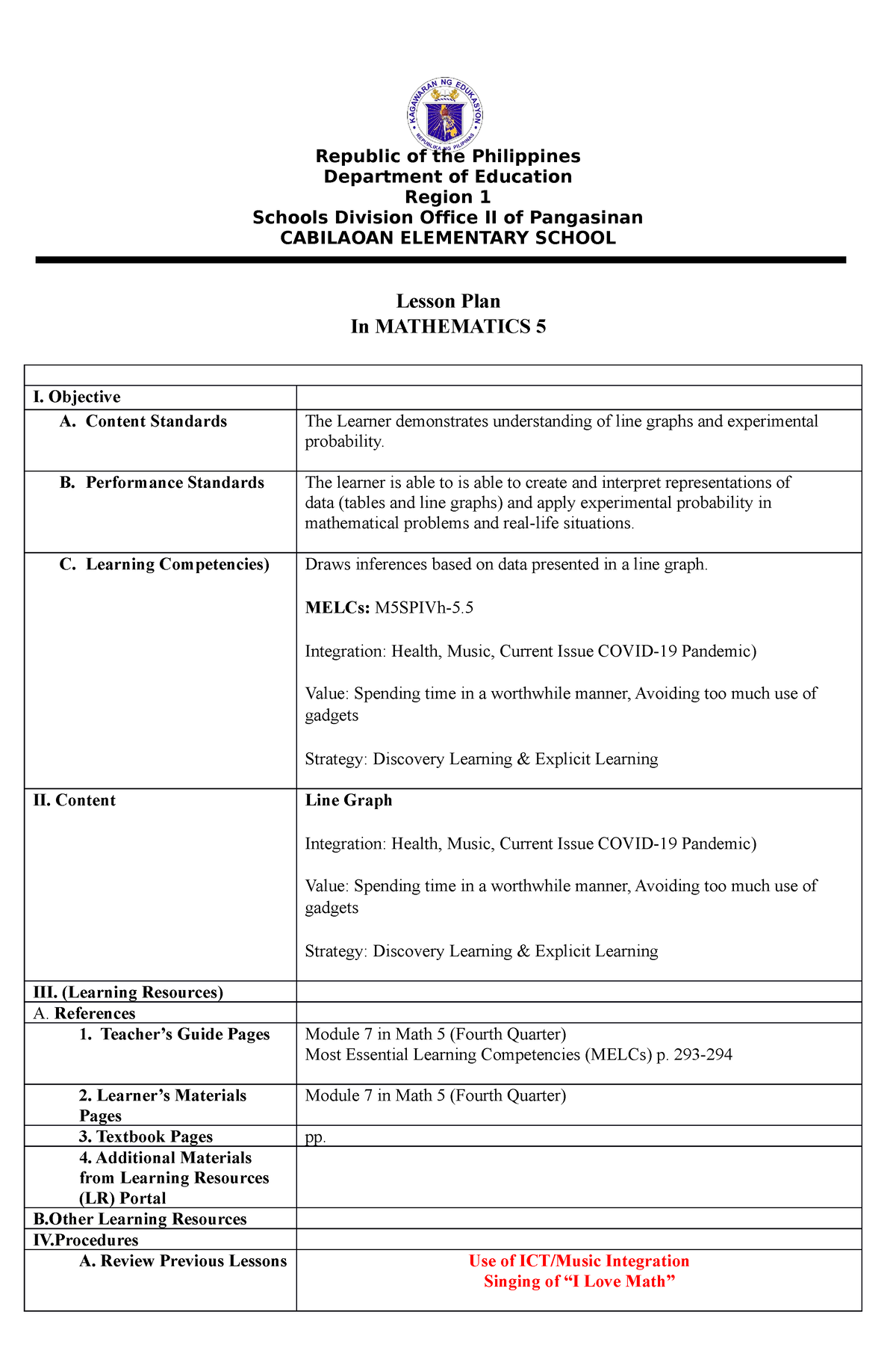 C0- Lesson-PLAN-MATH 5 - LINE Graph - Republic of the Philippines ...