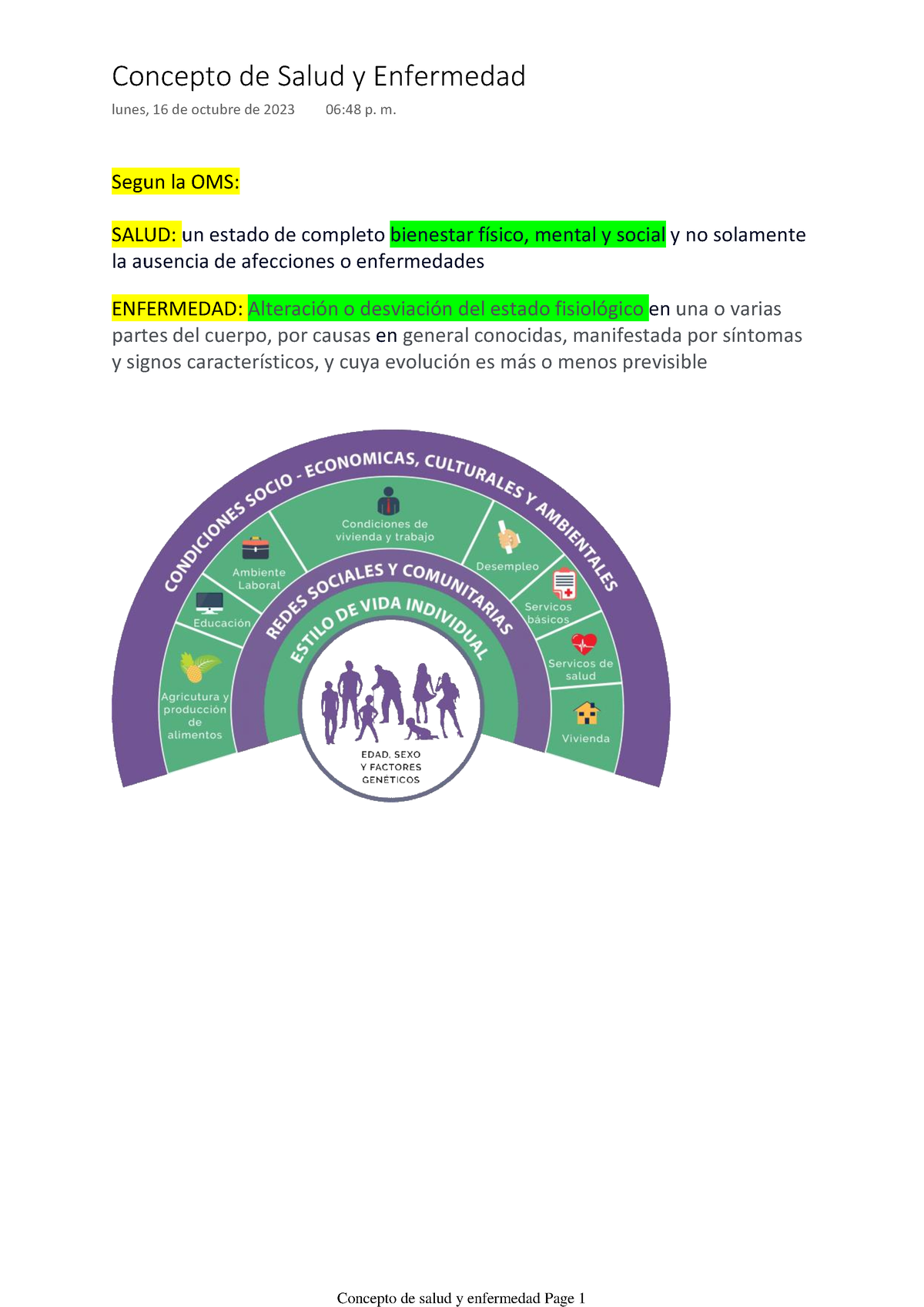 Concepto De Salud Y Enfermedad Segun La Oms Salud Un Estado De Completo Bienestar Físico 