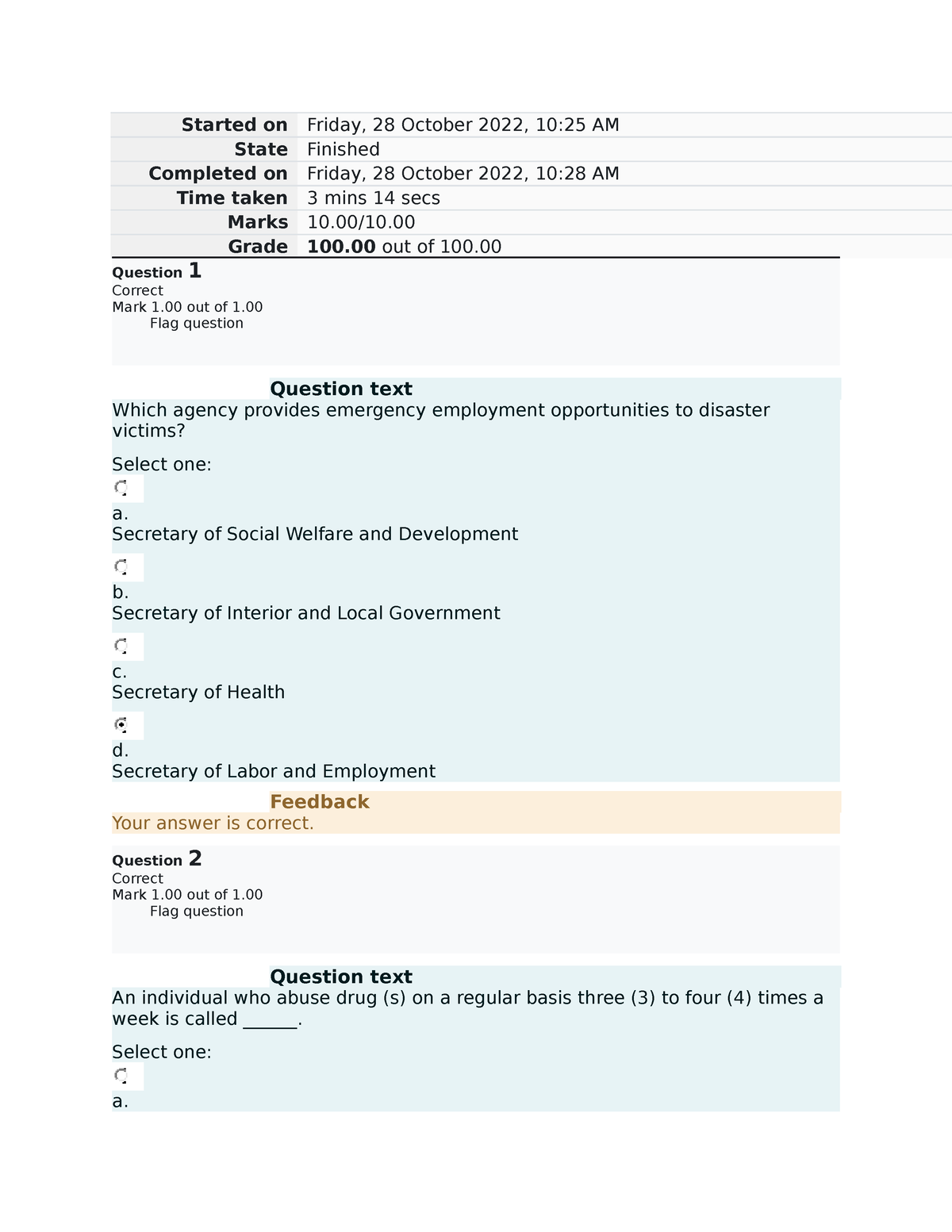 Nstp Midterm Quiz 2 - Started On Friday, 28 October 2022, 10:25 AM ...