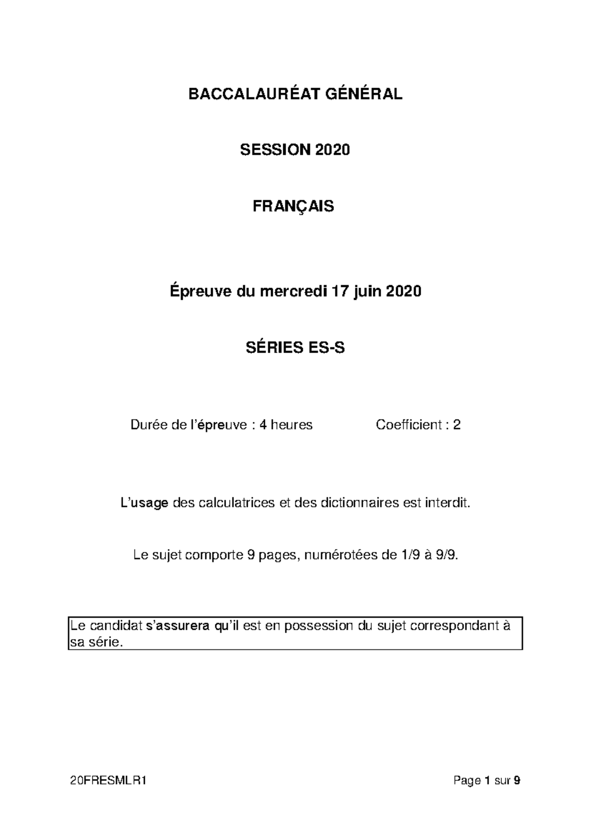 B Balzac Medecin - ffffffffff - BACCALAURÉAT GÉNÉRAL SESSION 2020 ...