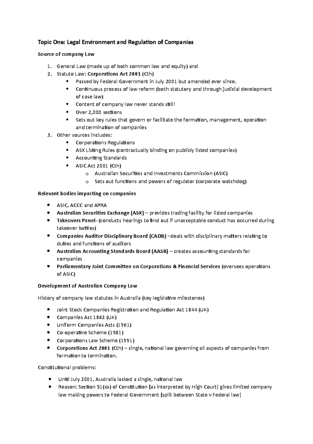 tabl2741-topic-one-notes-topic-one-legal-environment-and-regulation