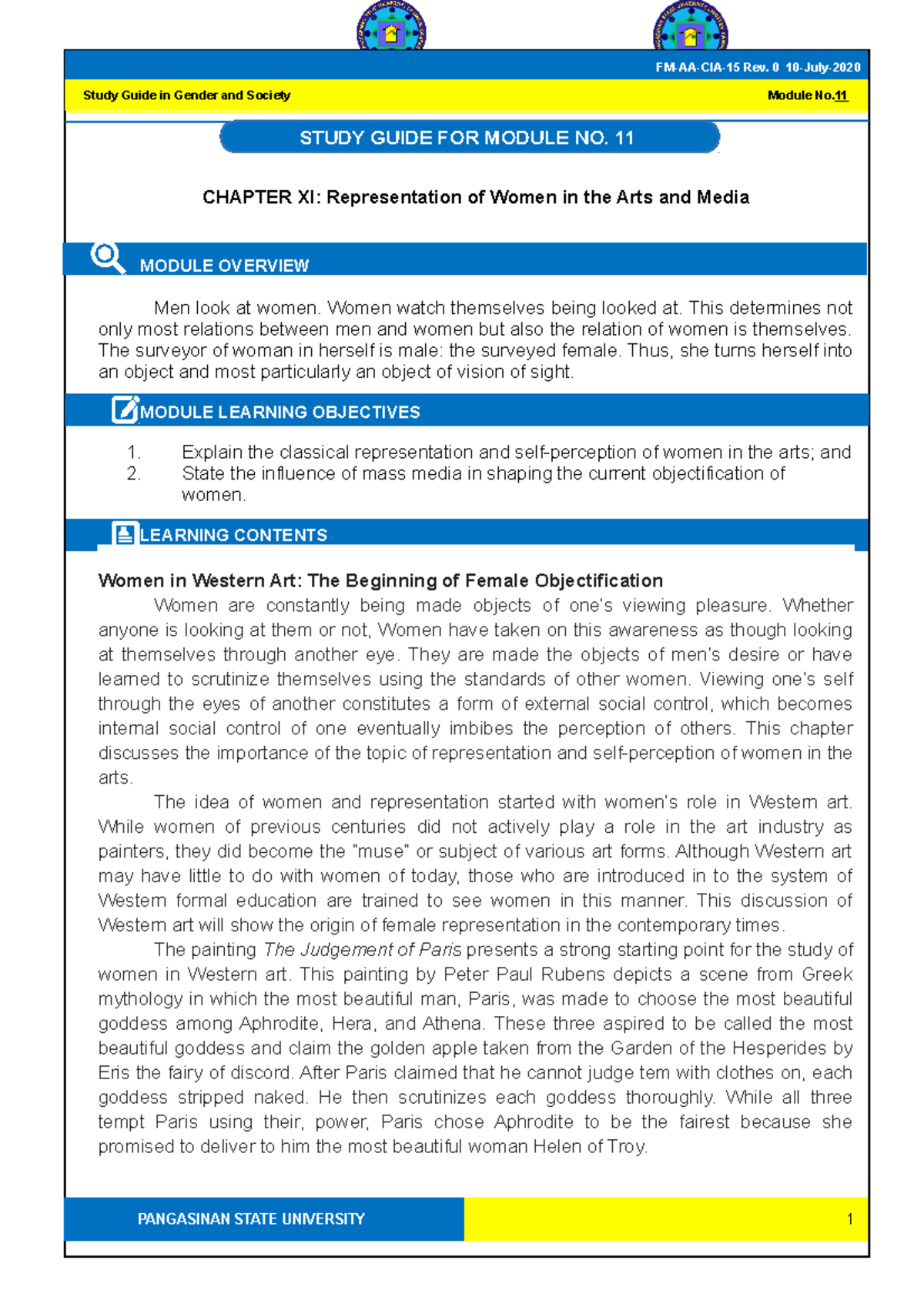 GEE2-Module-11 Representation-of-Women-in-the-Arts-and-Media - CHAPTER ...