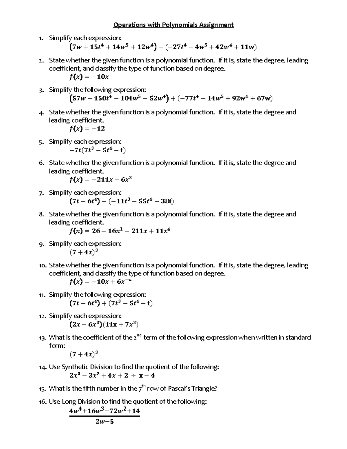 algebra 2 assignment simplify