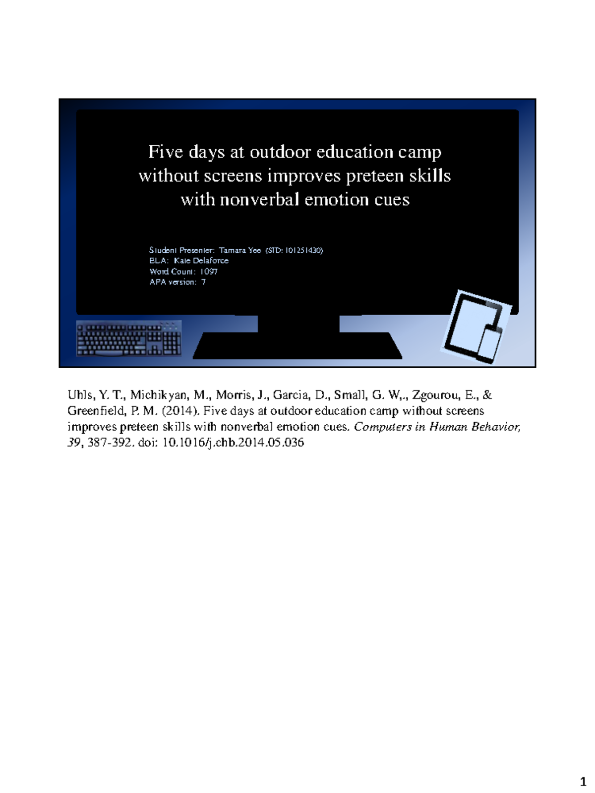 PSY20008 Assignment 2 Journal Article Powerpoint Presentation HD