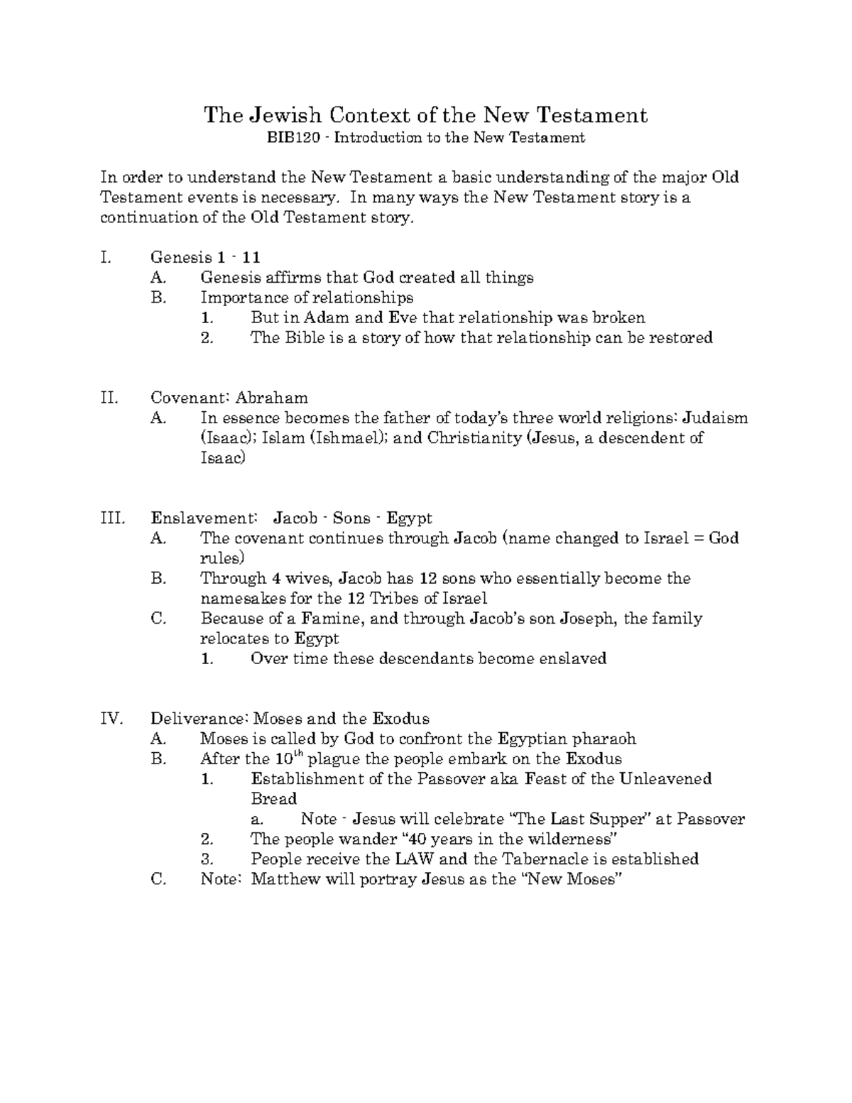 Jewish Context of NT Handout - The Jewish Context of the New Testament ...