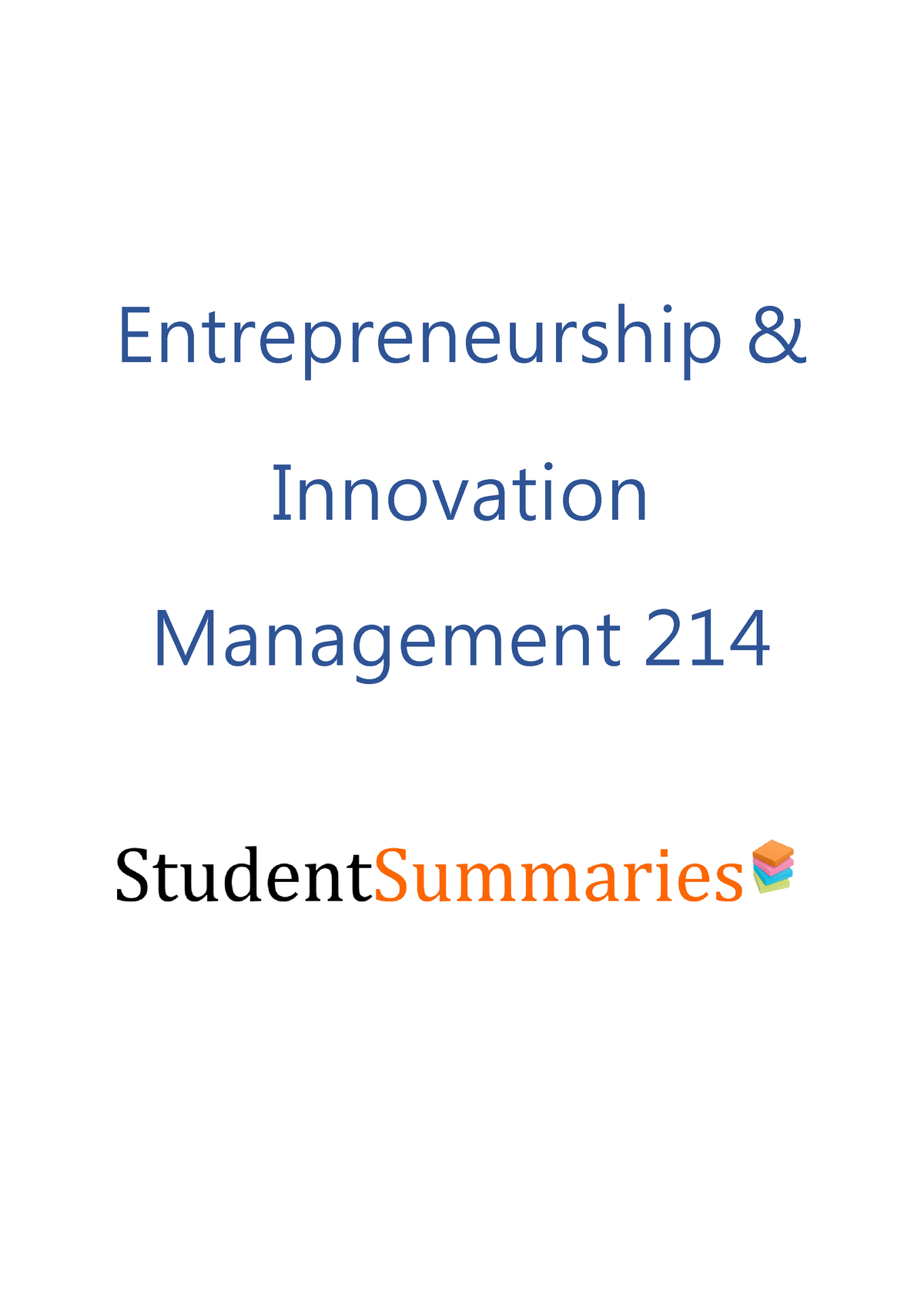 Entrepreneurship And Innovation Management 214 2020 Preview ...